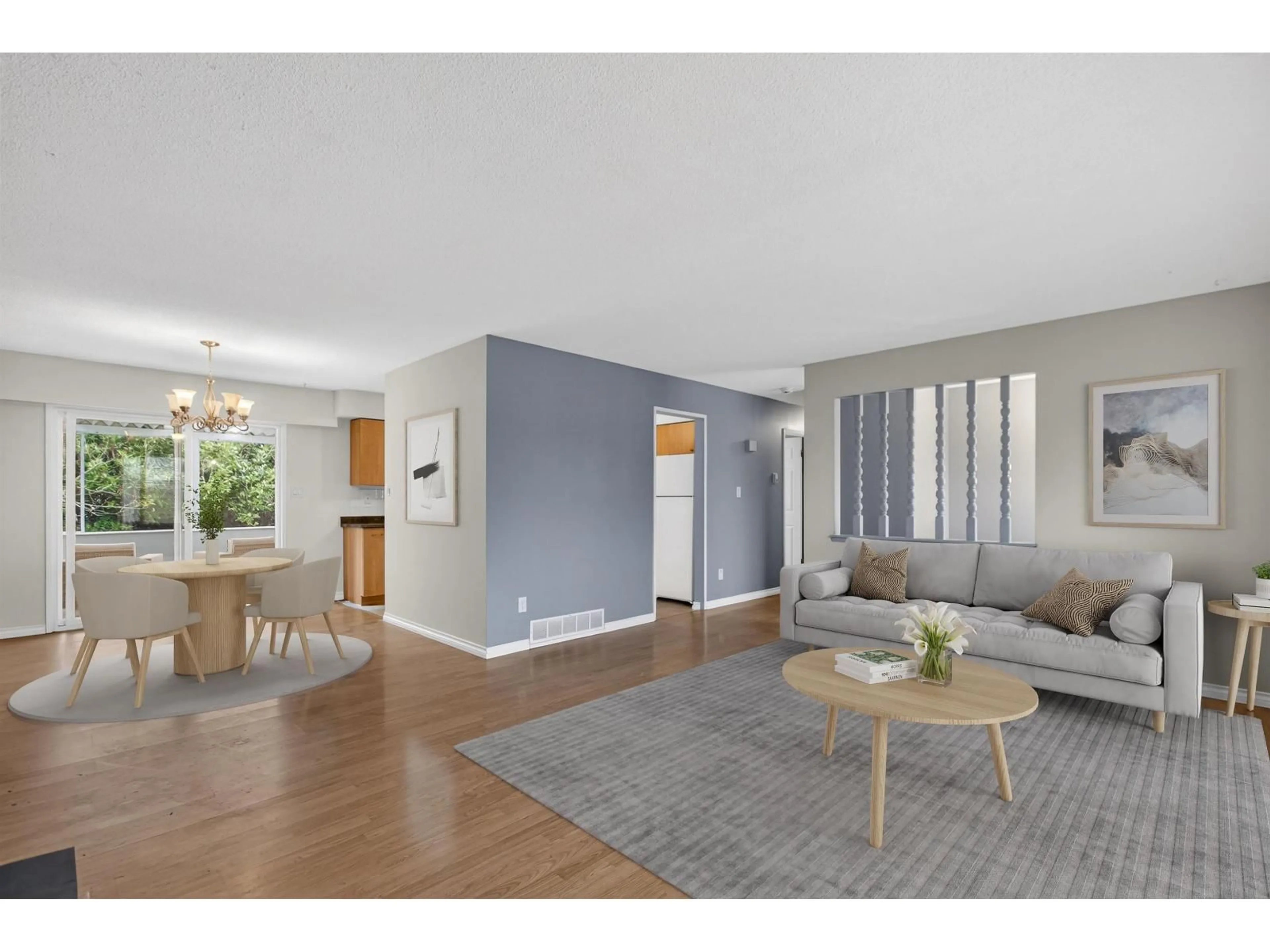 Living room with furniture, wood/laminate floor for 1855 156 STREET, Surrey British Columbia V4A4T5