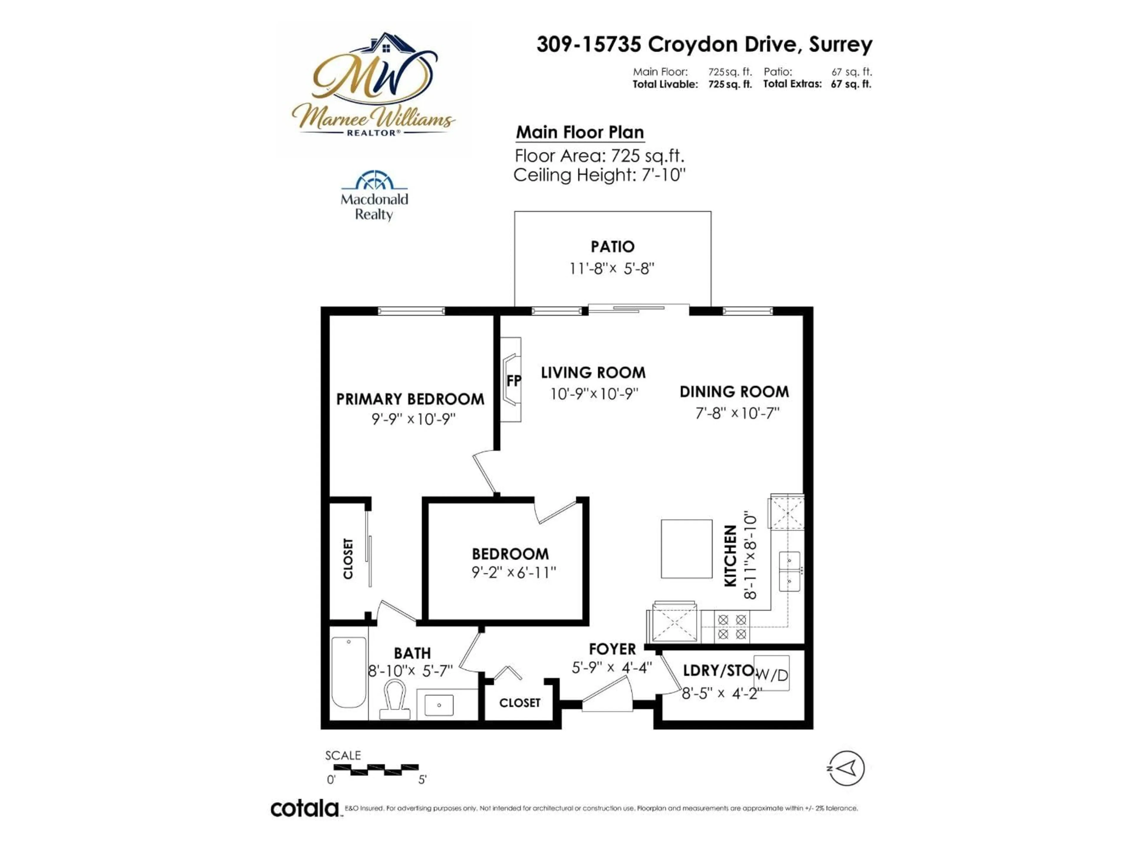 Floor plan for 309 - 15735 CROYDON DRIVE, Surrey British Columbia V3Z2L5