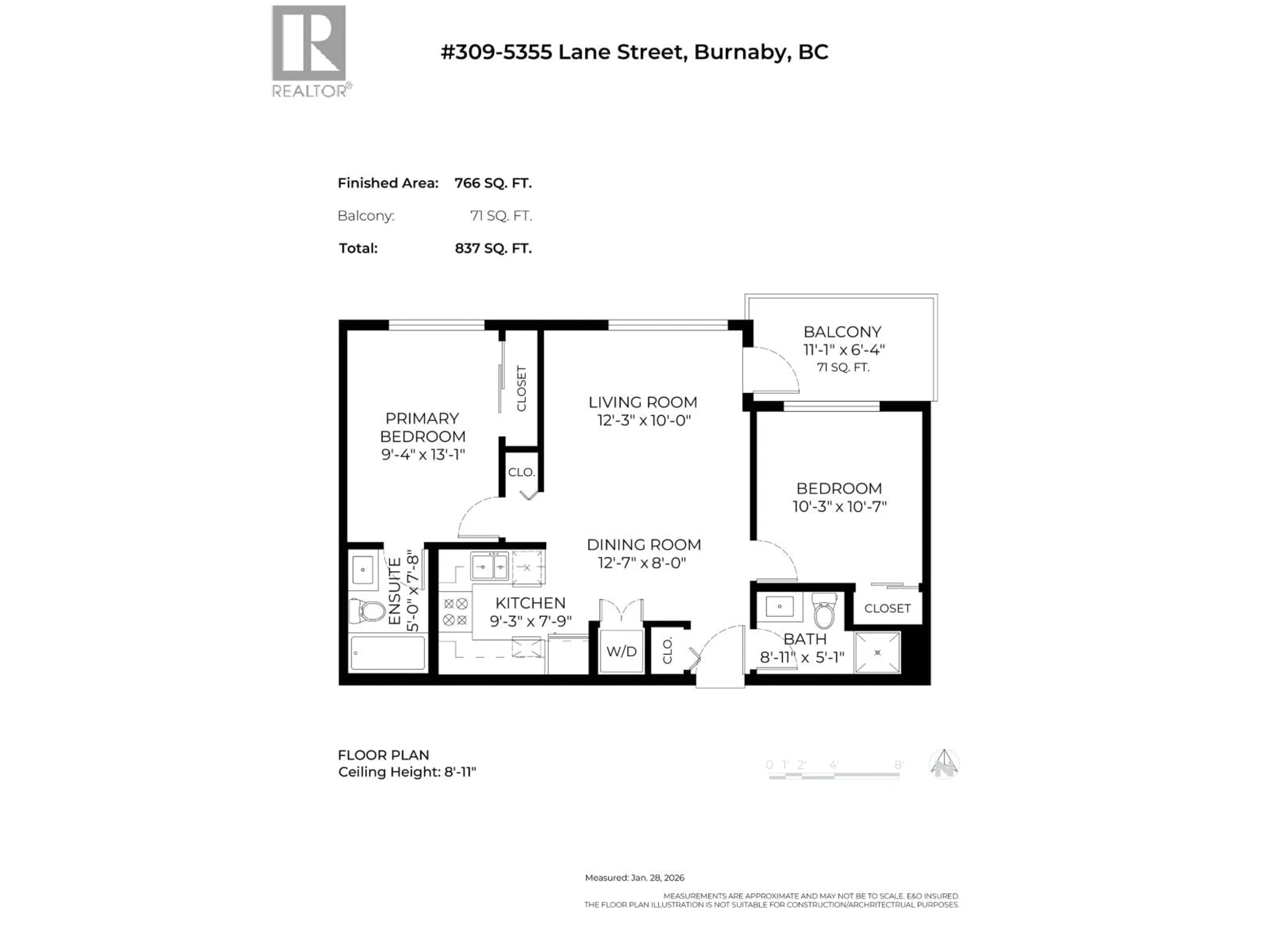 Floor plan for 309 - 5355 LANE STREET, Burnaby British Columbia V5H0H1