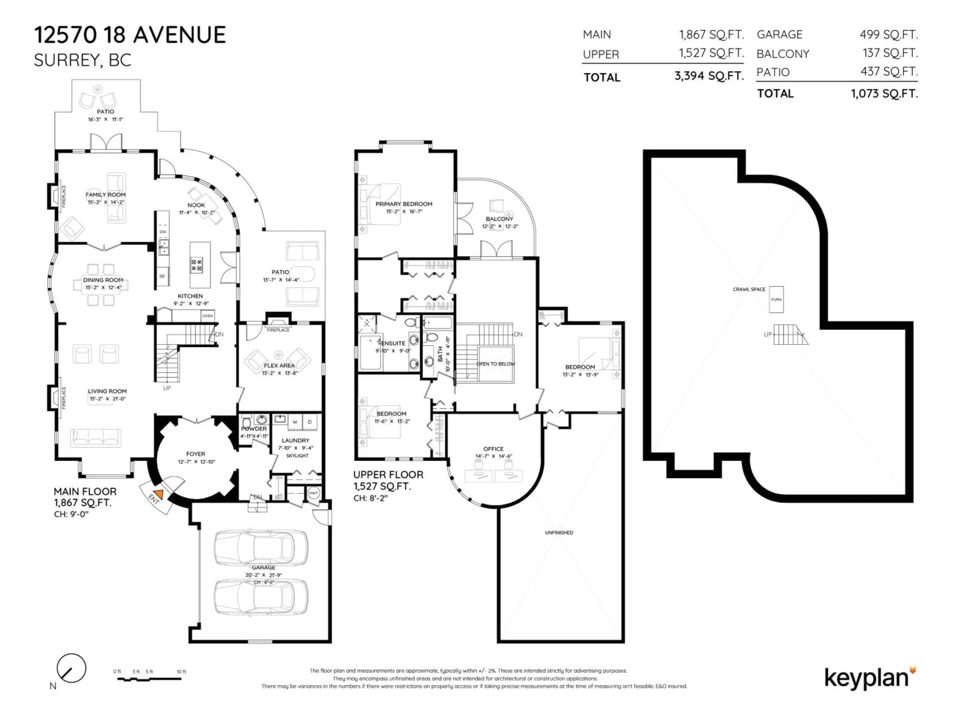 Floor plan for 12570 18 AVENUE, Surrey British Columbia V4A1V7