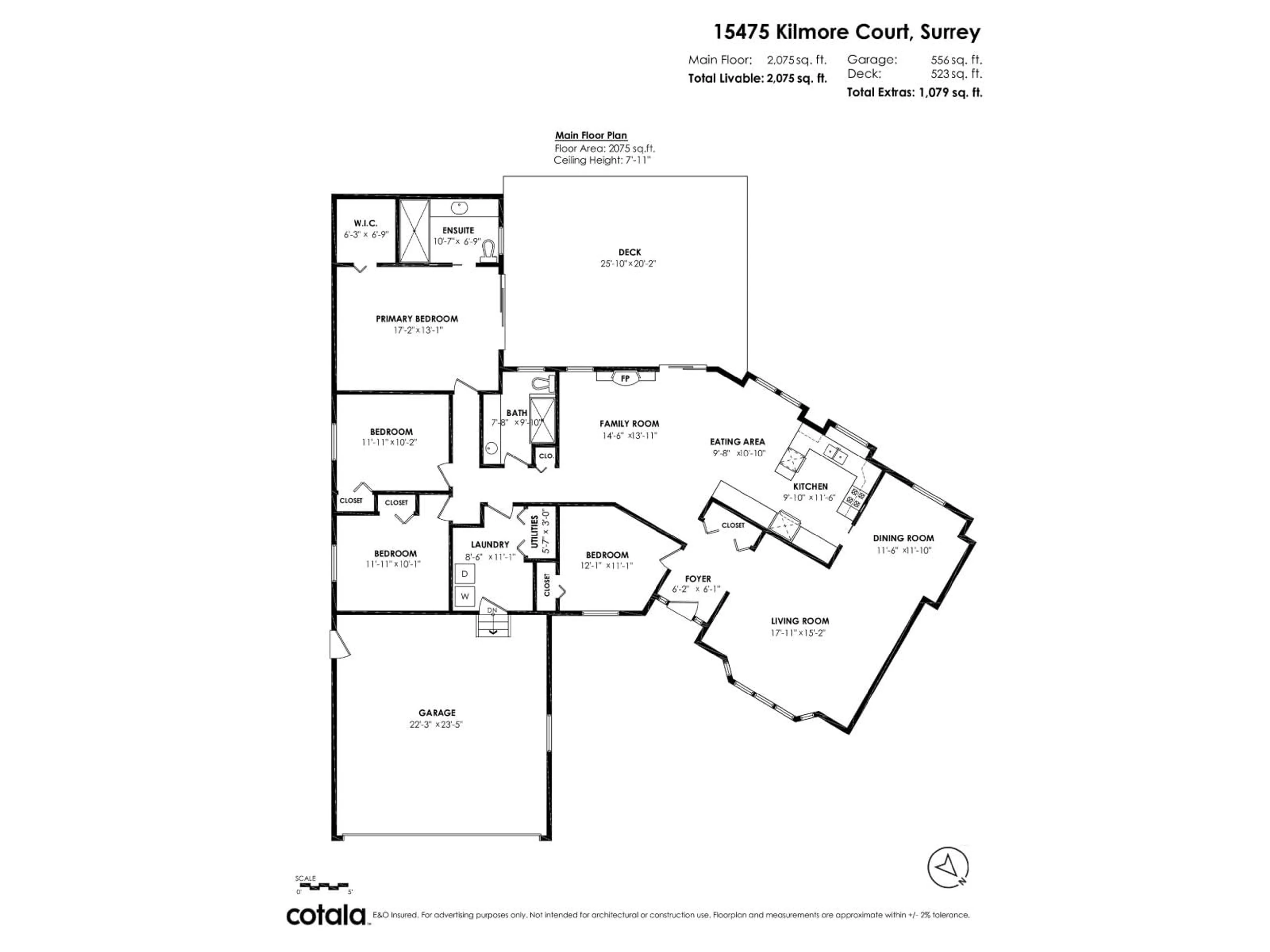 Floor plan for 15475 KILMORE COURT, Surrey British Columbia V3S6N8