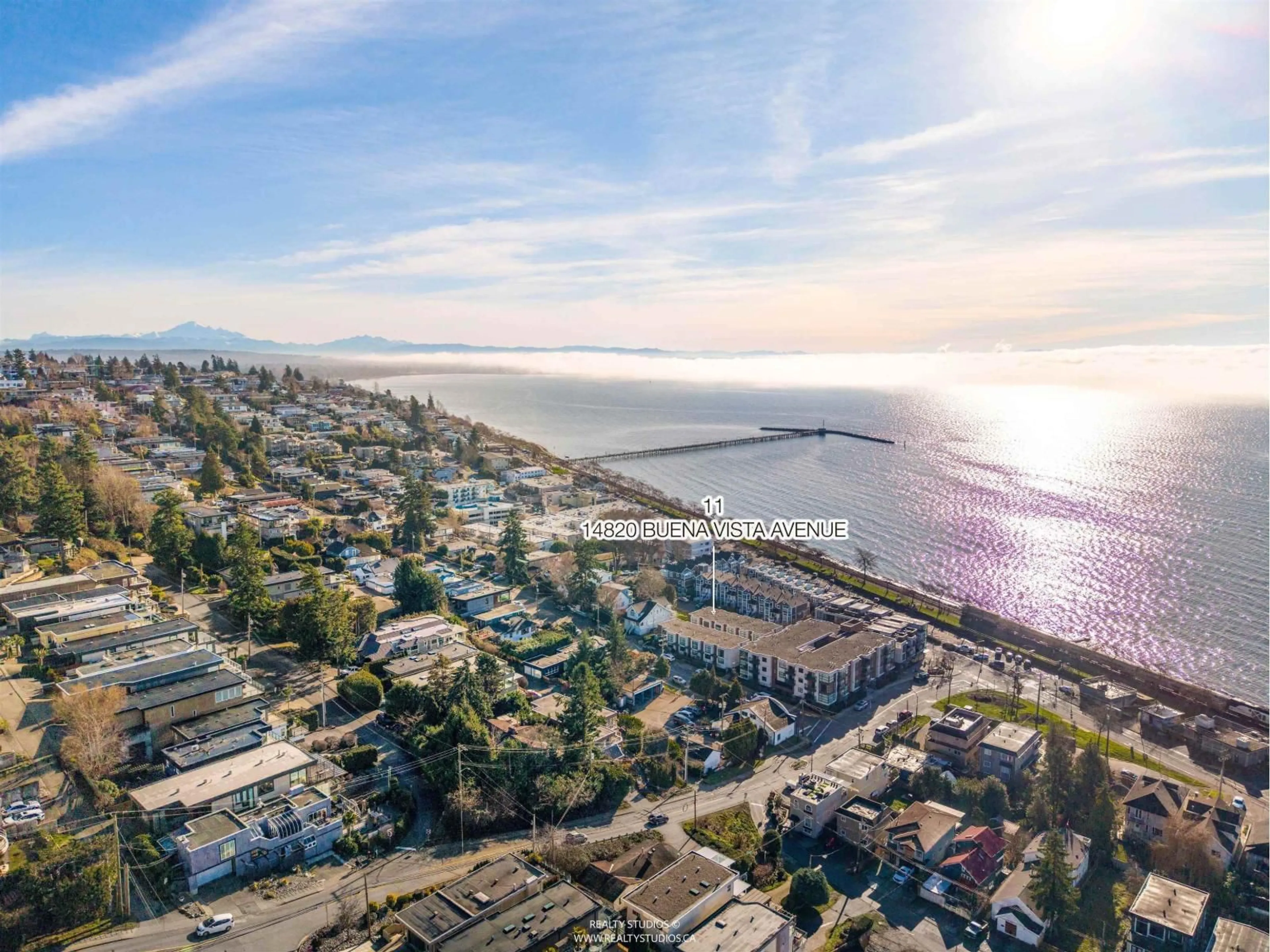 A pic from outside/outdoor area/front of a property/back of a property/a pic from drone, water/lake/river/ocean view for 11 - 14820 BUENA VISTA AVENUE, White Rock British Columbia V4B0B3