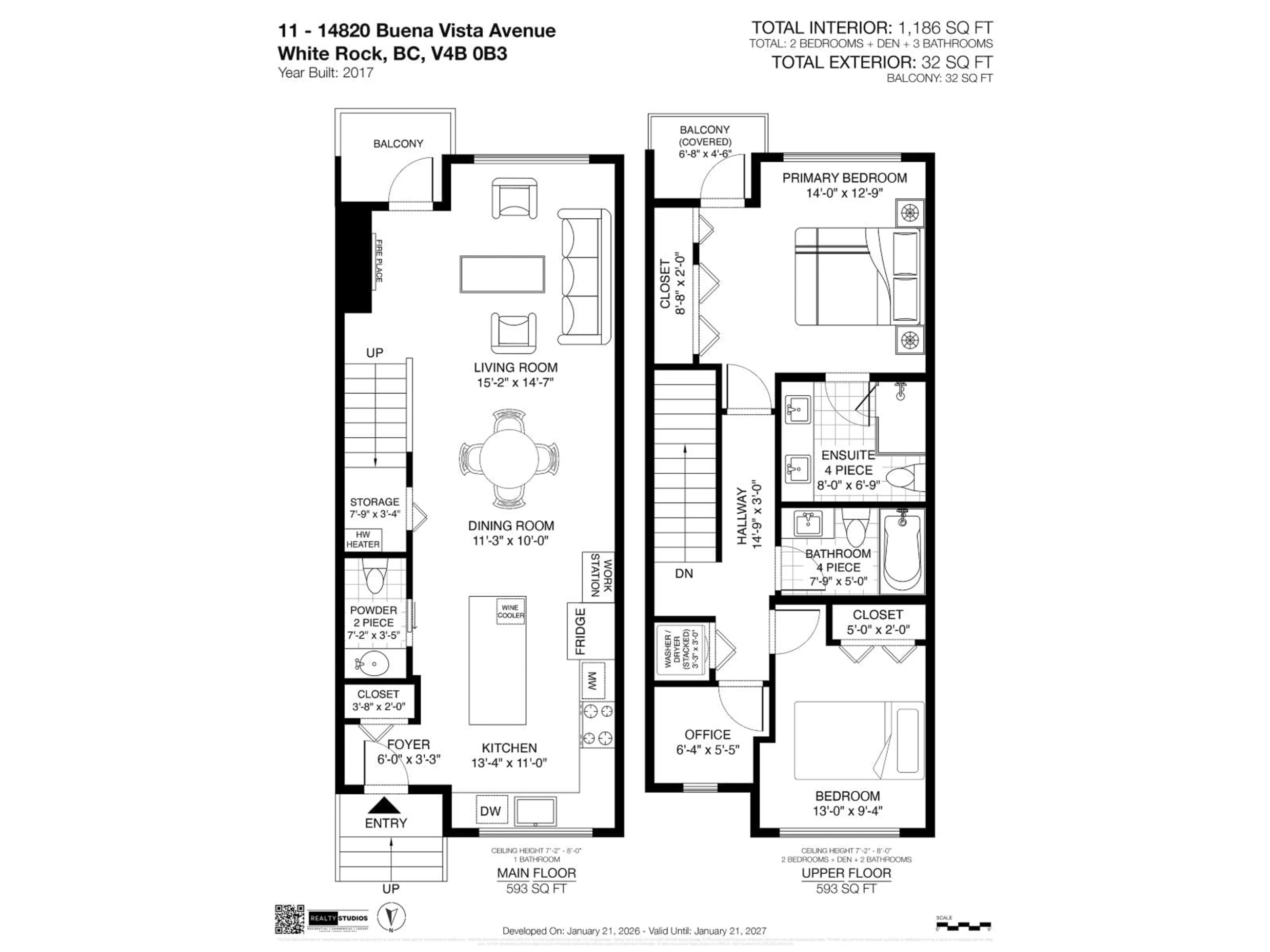Floor plan for 11 - 14820 BUENA VISTA AVENUE, White Rock British Columbia V4B0B3