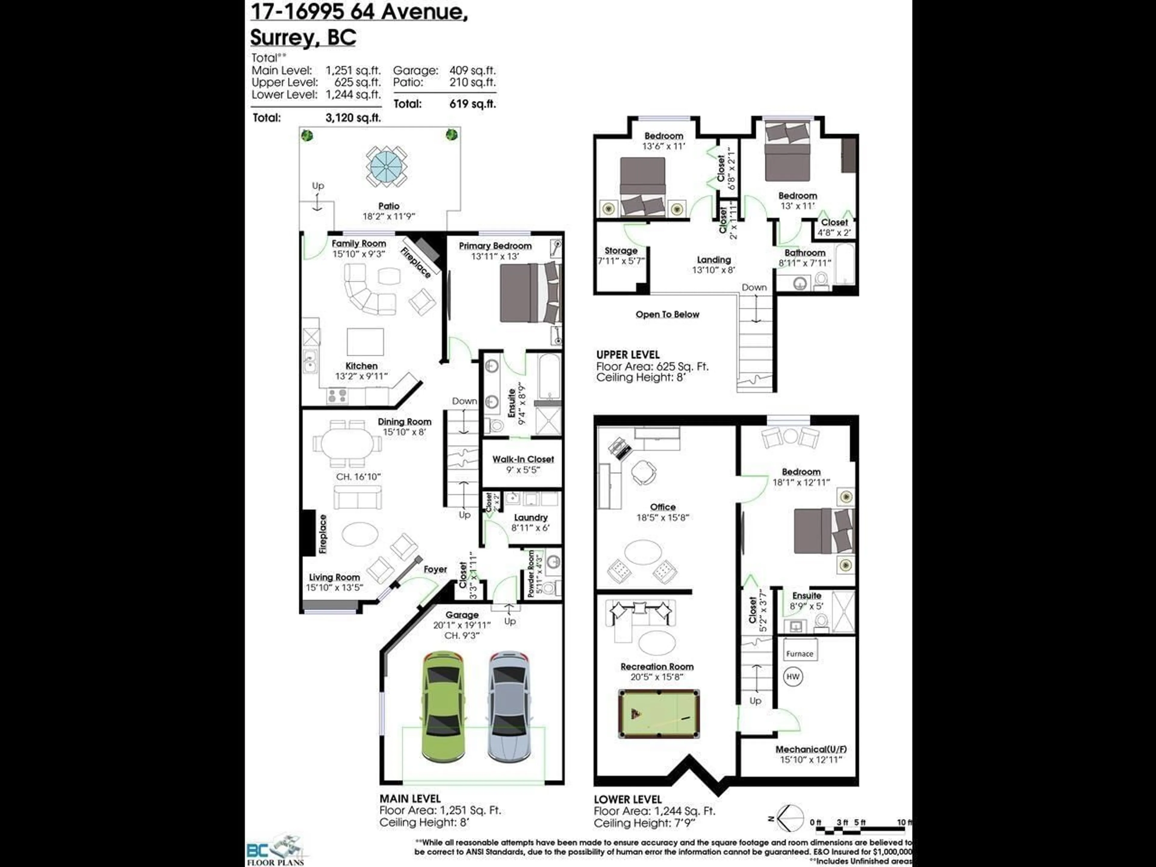 Floor plan for 17 - 16995 64 AVENUE, Surrey British Columbia V3S0V9