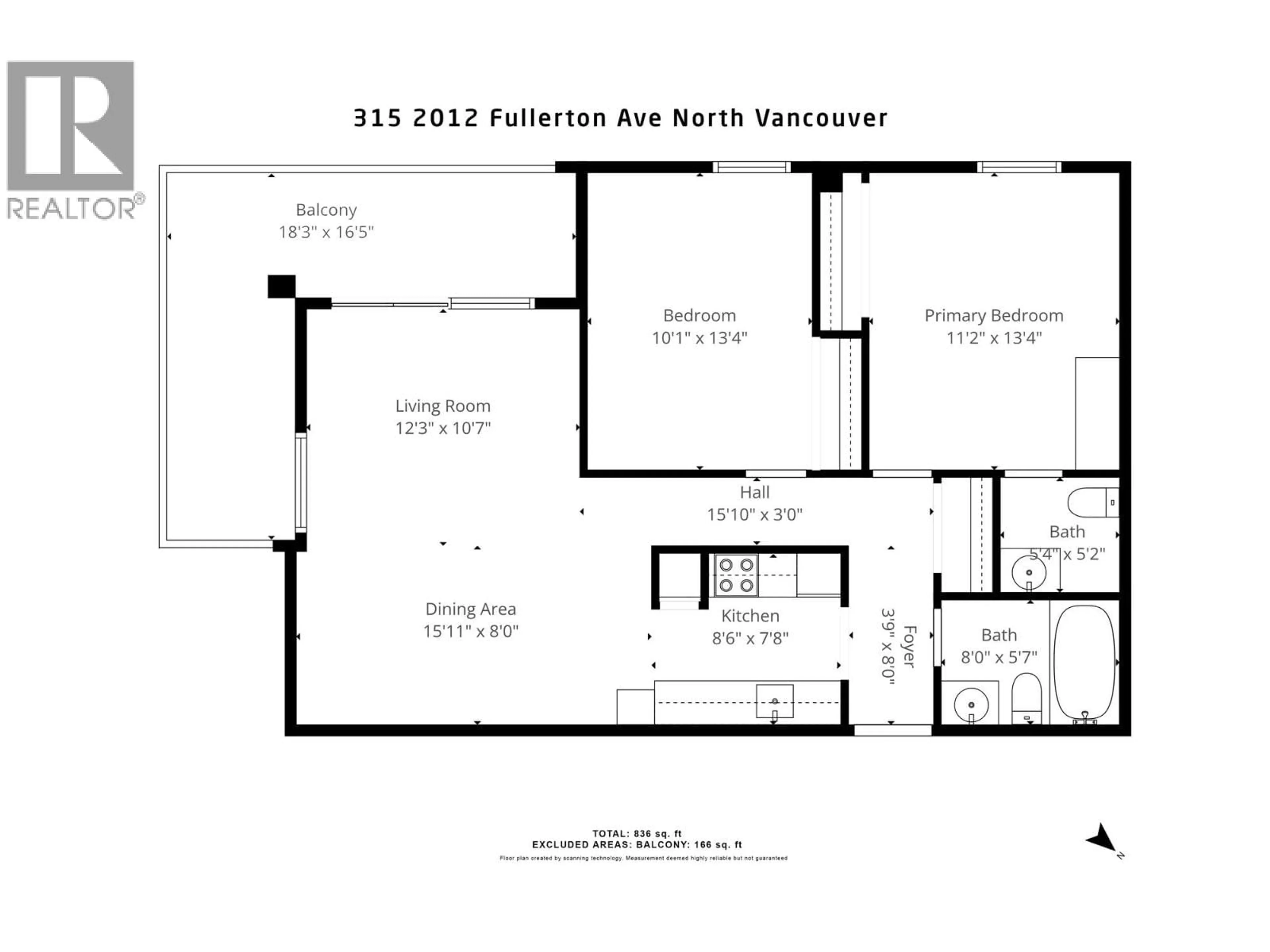Floor plan for 315 - 2012 FULLERTON AVENUE, North Vancouver British Columbia V7P3E3