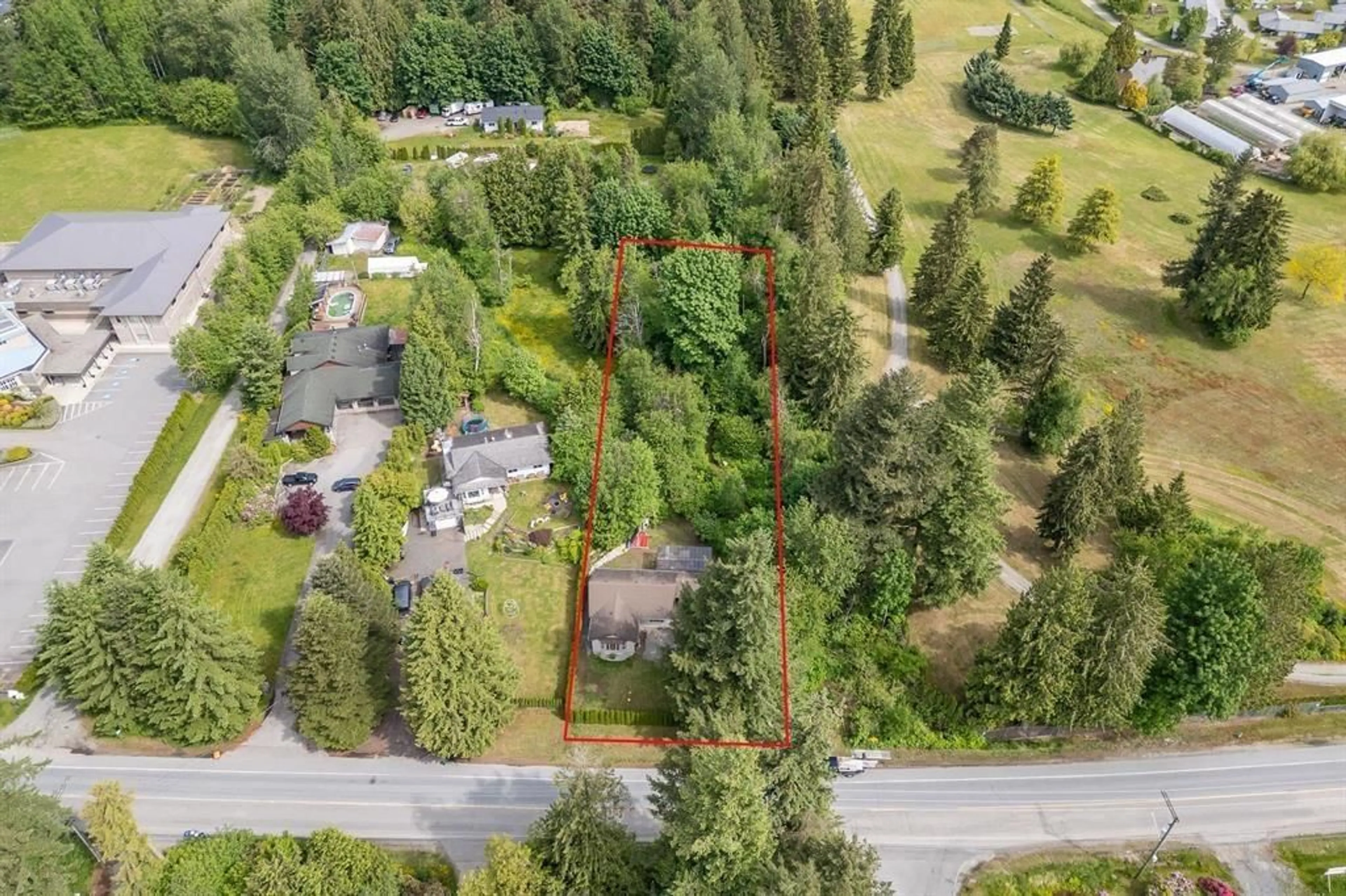 A pic from outside/outdoor area/front of a property/back of a property/a pic from drone, street for 33581 DEWDNEY TRUNK ROAD, Mission British Columbia V2V6Y3