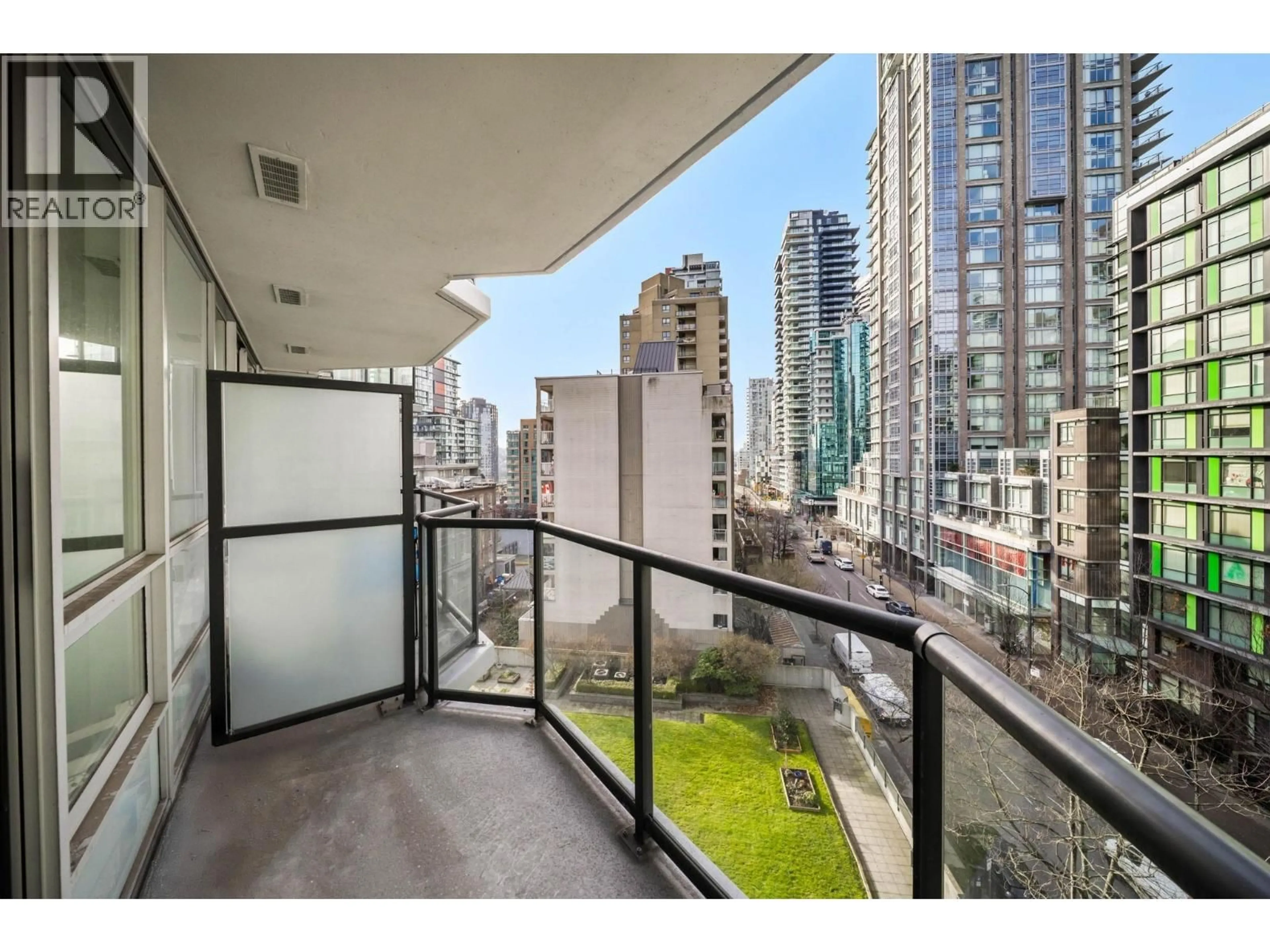 Balcony in the apartment, city buildings view from balcony for 706 - 1212 HOWE STREET, Vancouver British Columbia V6Z2M9