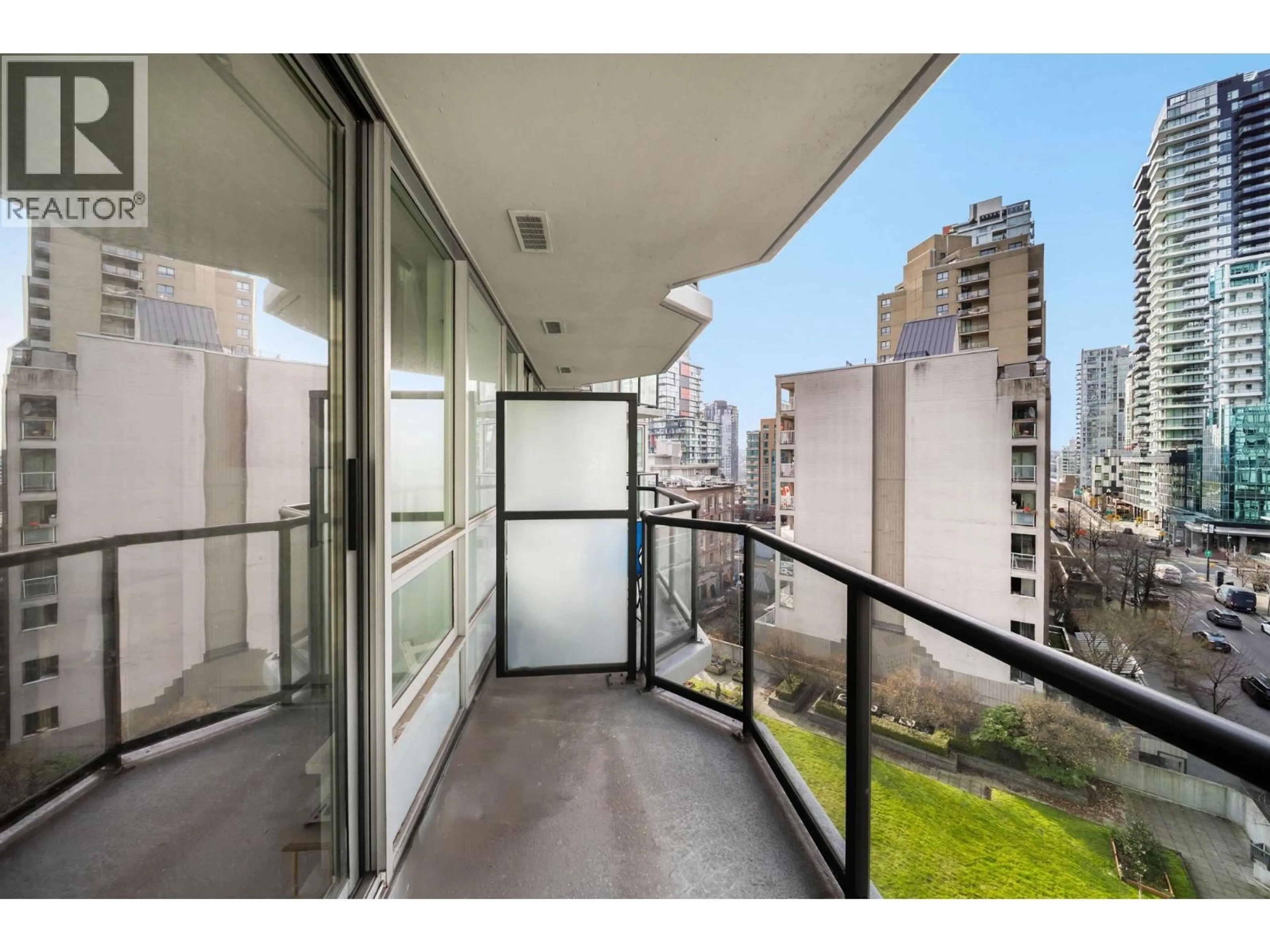 Balcony in the apartment, city buildings view from balcony for 706 - 1212 HOWE STREET, Vancouver British Columbia V6Z2M9