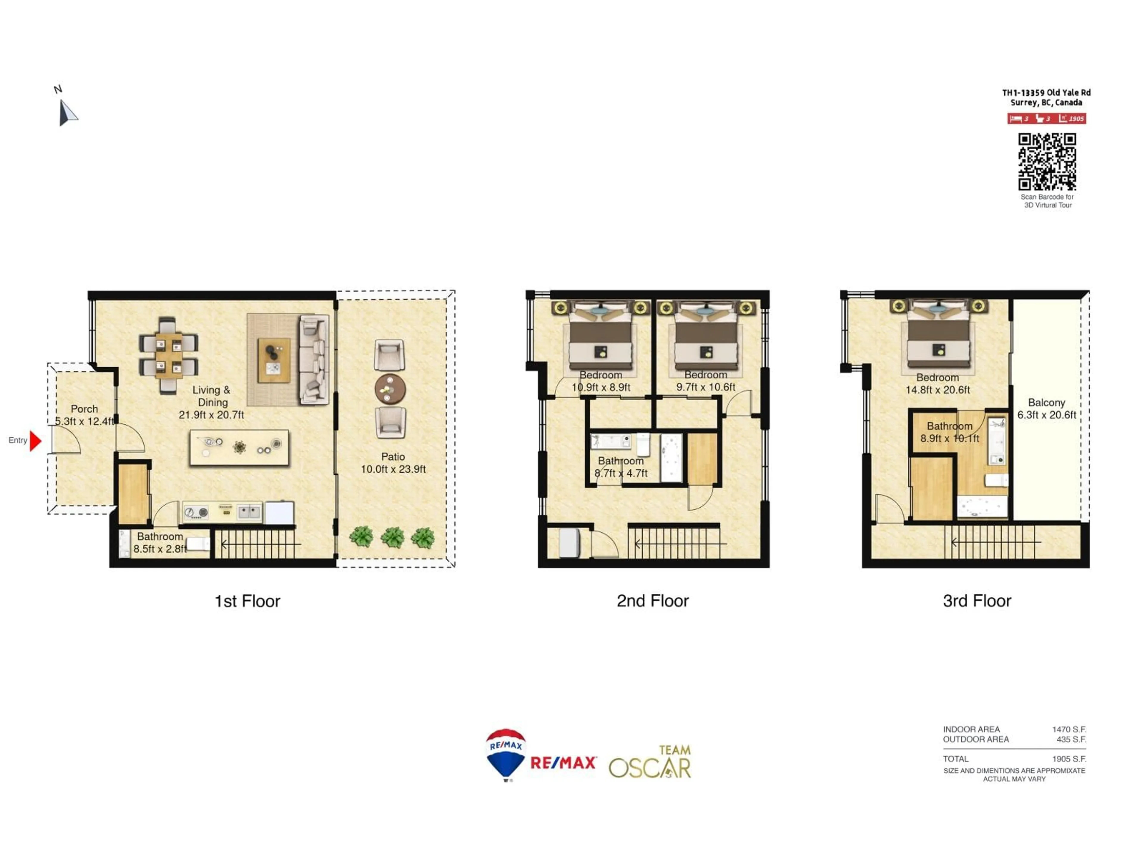 Floor plan for 1 - 13359 OLD YALE ROAD, Surrey British Columbia V3T0S4