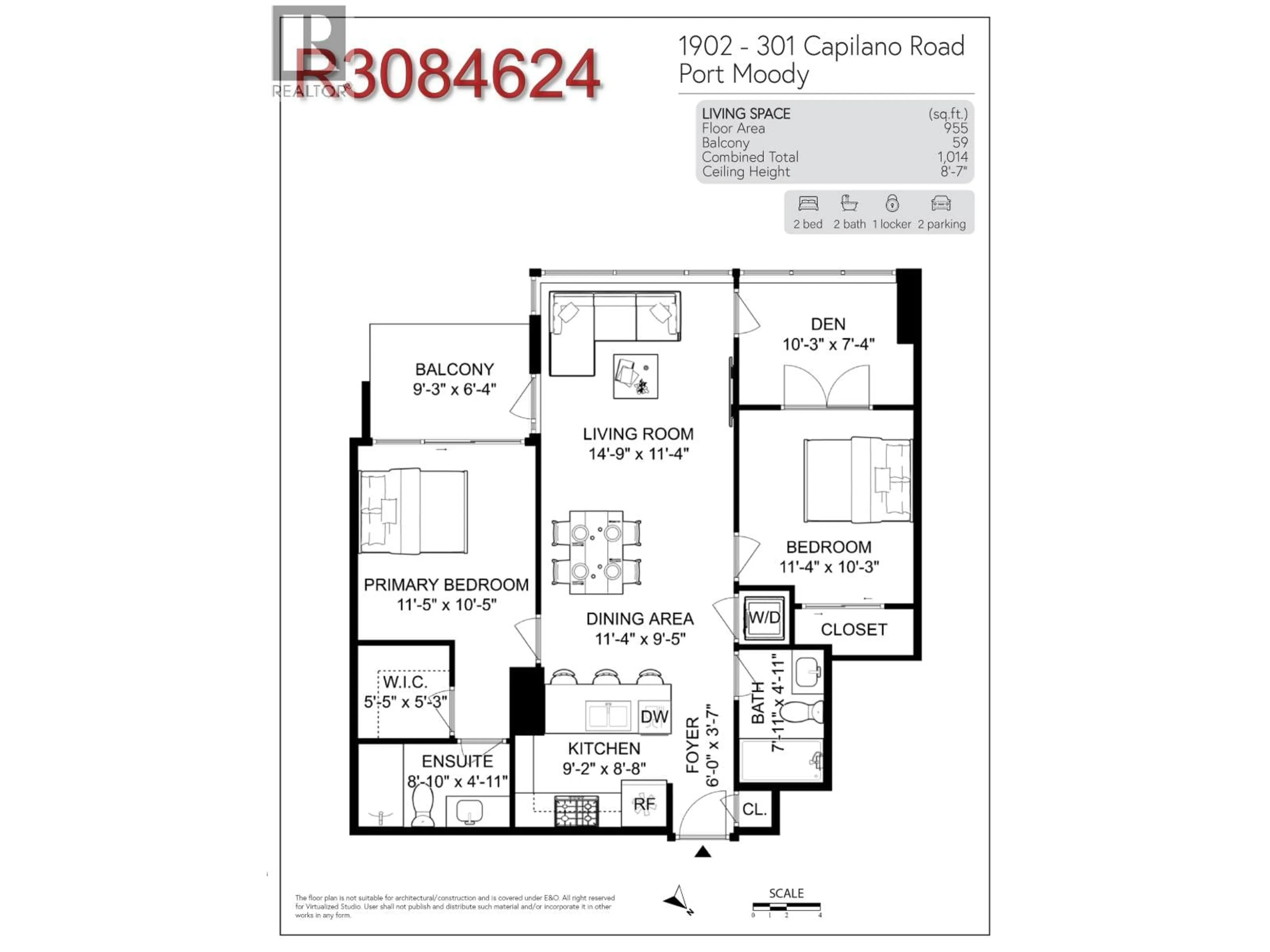 Floor plan for 1902 - 301 CAPILANO ROAD, Port Moody British Columbia V3H0G6