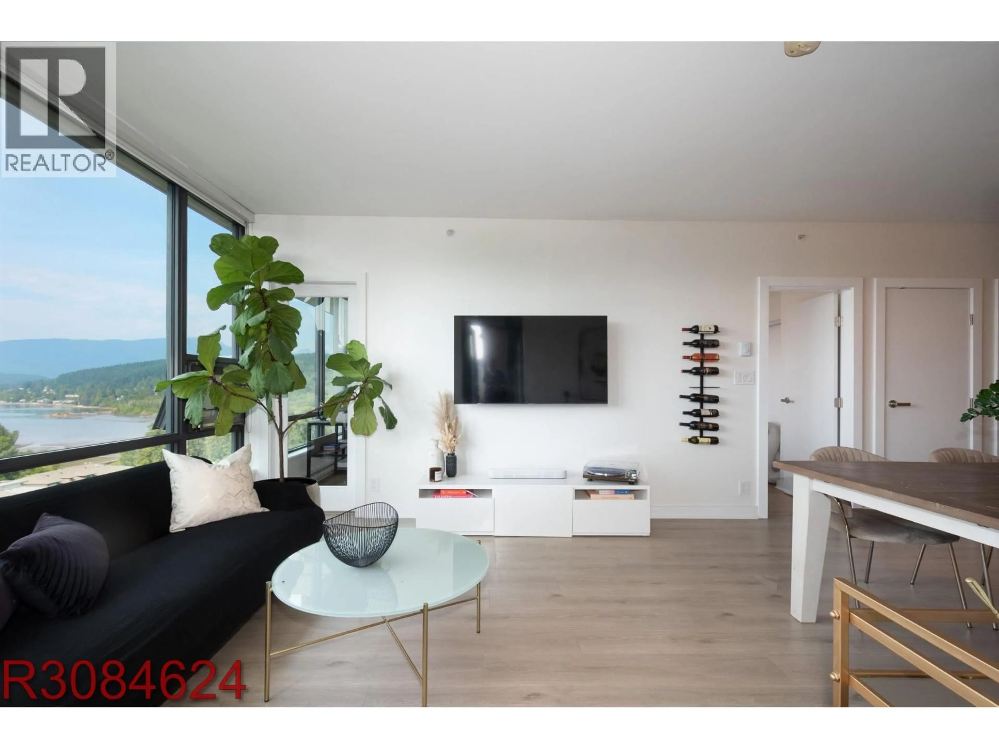 Living room with furniture, wood/laminate floor for 1902 - 301 CAPILANO ROAD, Port Moody British Columbia V3H0G6