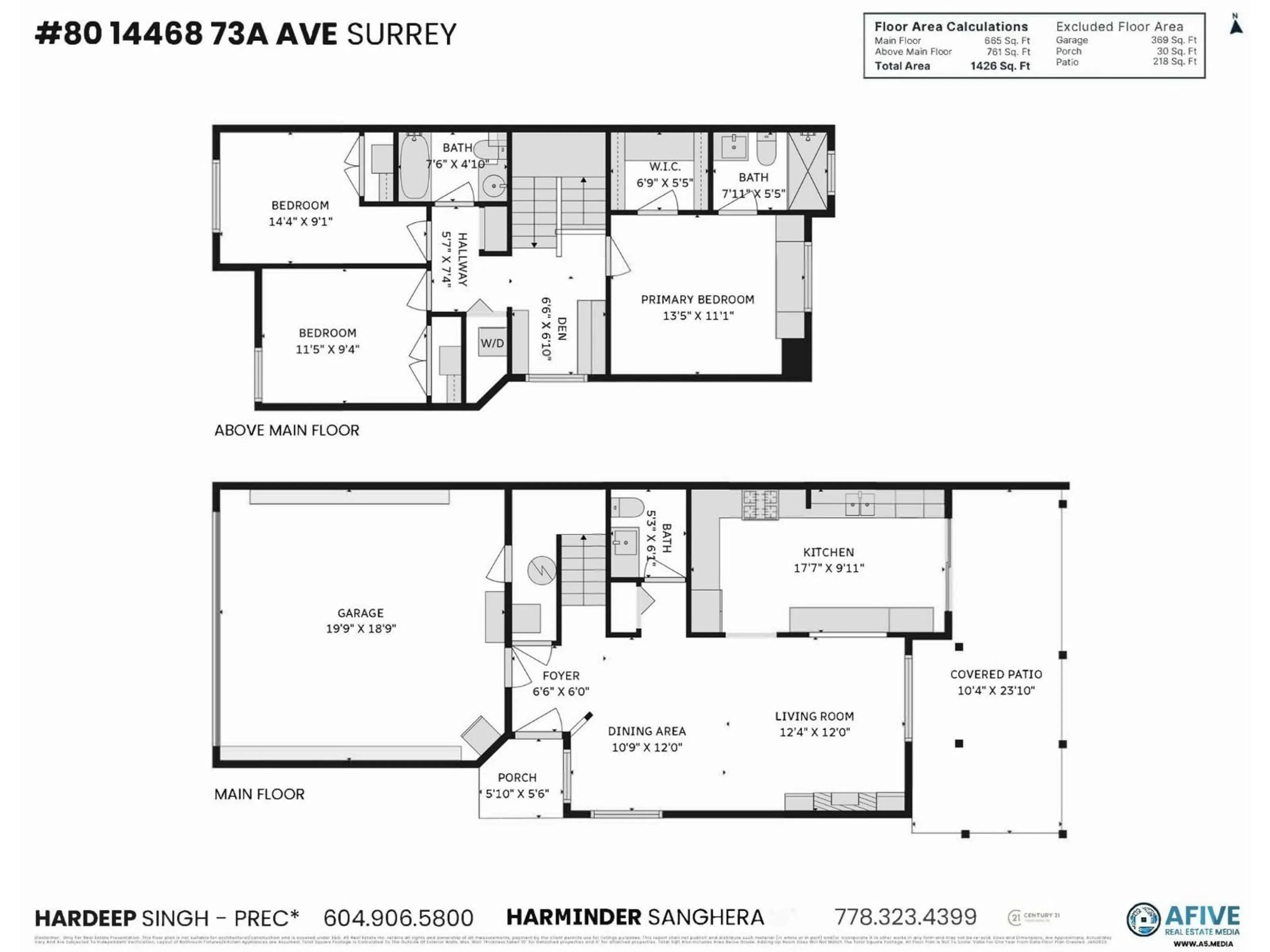 Floor plan for 80 - 14468 73A AVENUE, Surrey British Columbia V3S0M8