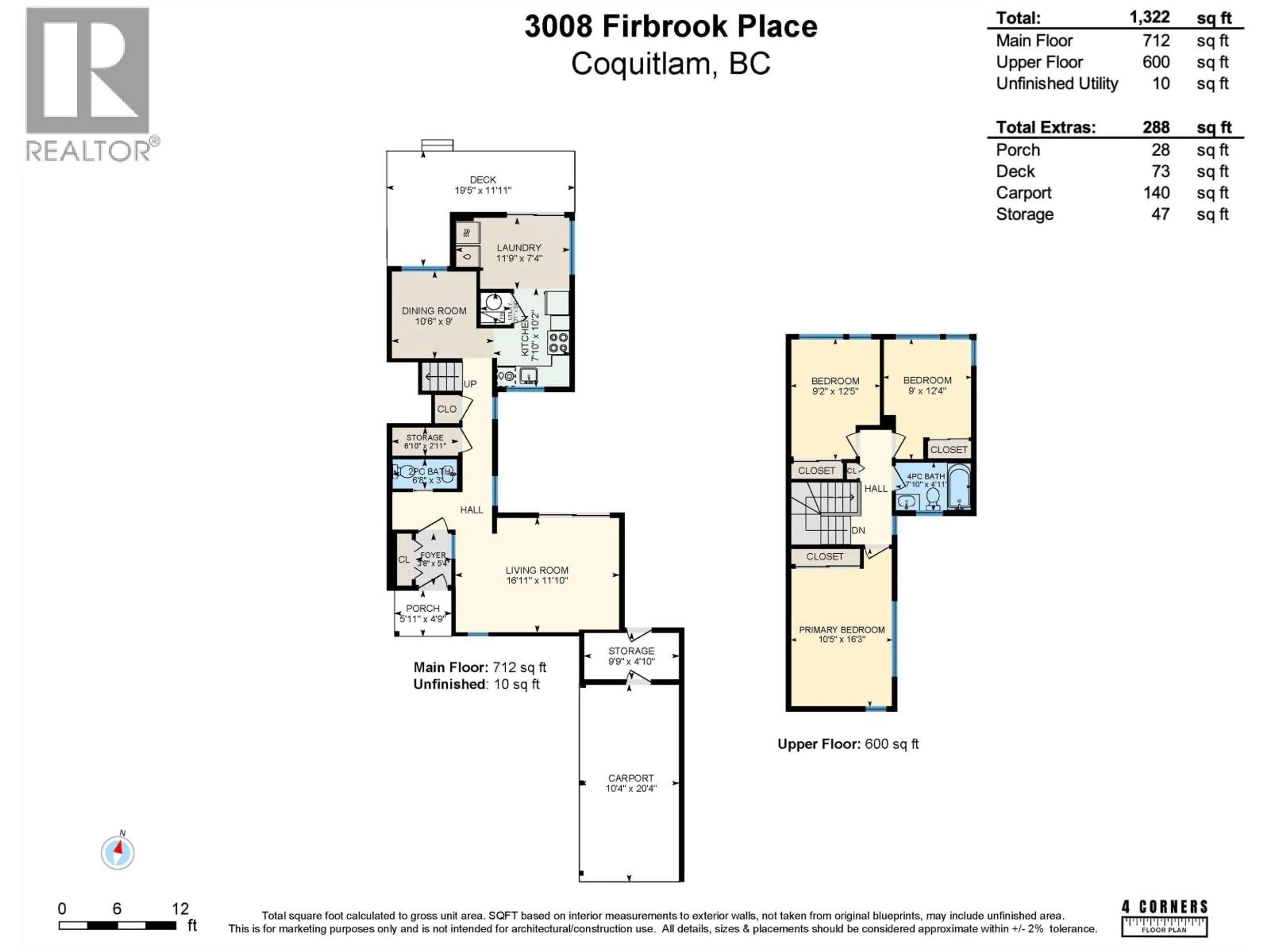Floor plan for 3008 FIRBROOK PLACE, Coquitlam British Columbia V3C4B3