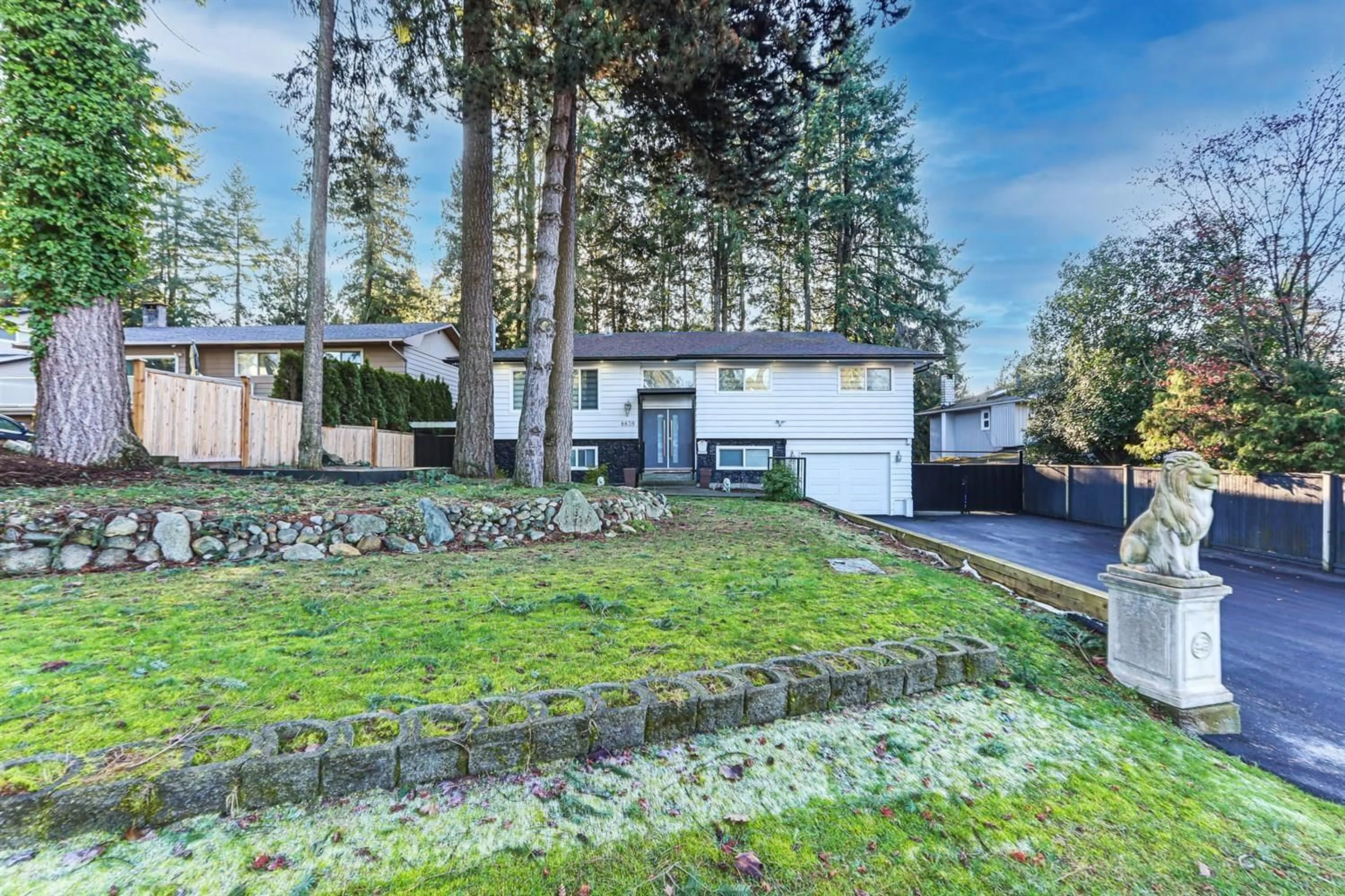 A pic from outside/outdoor area/front of a property/back of a property/a pic from drone, street for 8839 DELWOOD DRIVE, Delta British Columbia V4C4A3