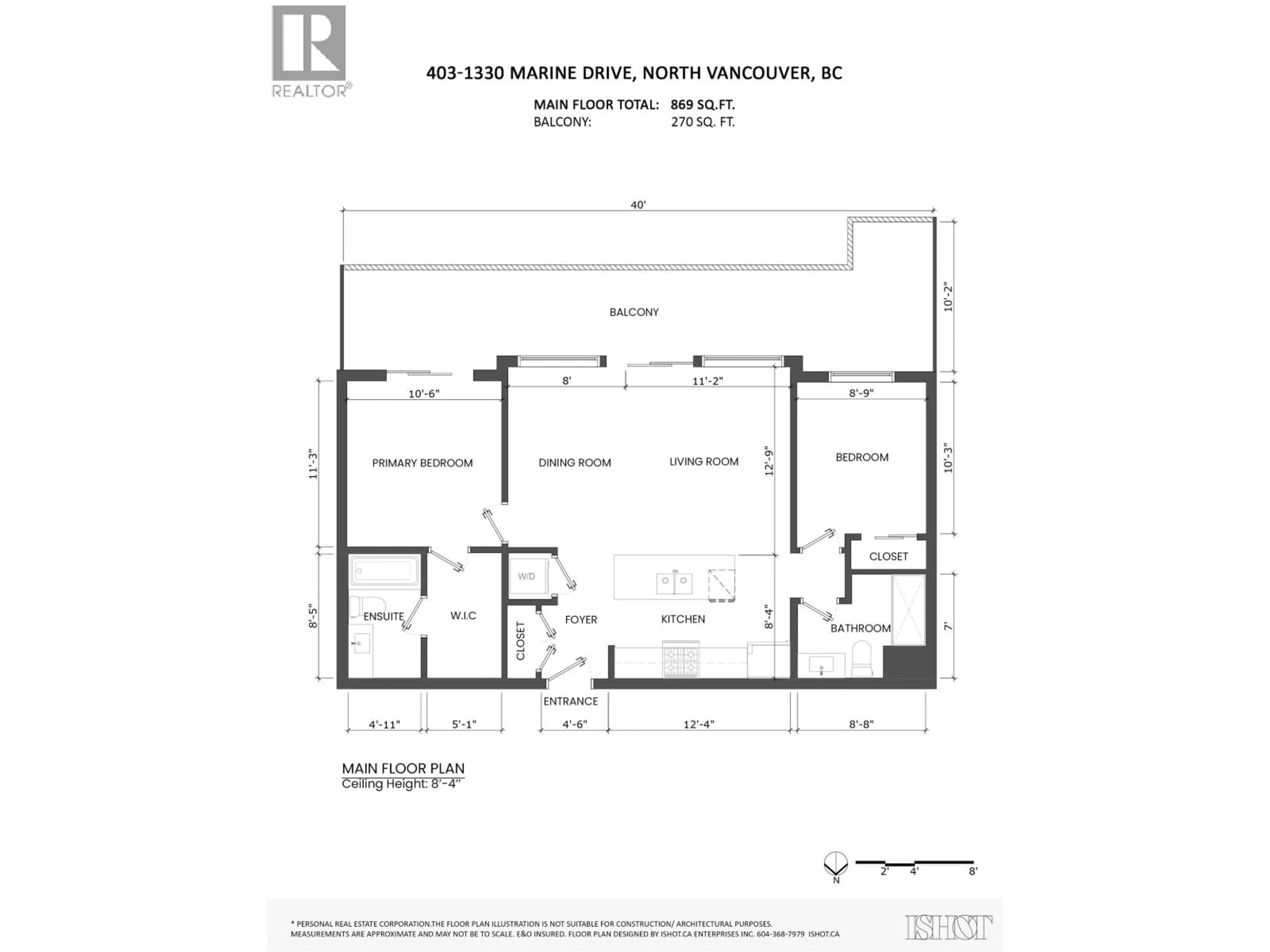 Floor plan for 403 - 1330 MARINE DRIVE, North Vancouver British Columbia V7P1T4