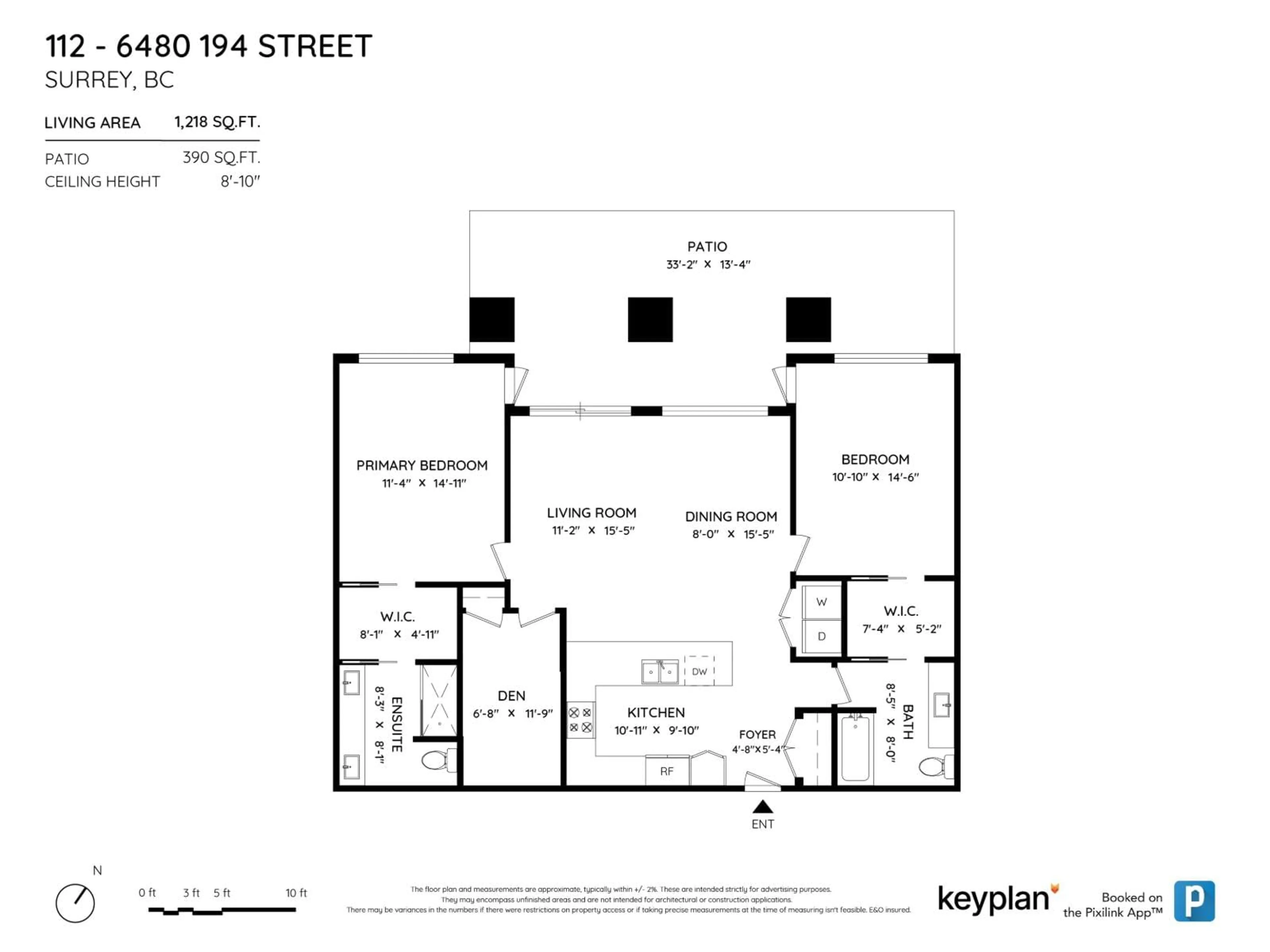 Floor plan for 112 - 6480 194 STREET, Surrey British Columbia V4N6J9