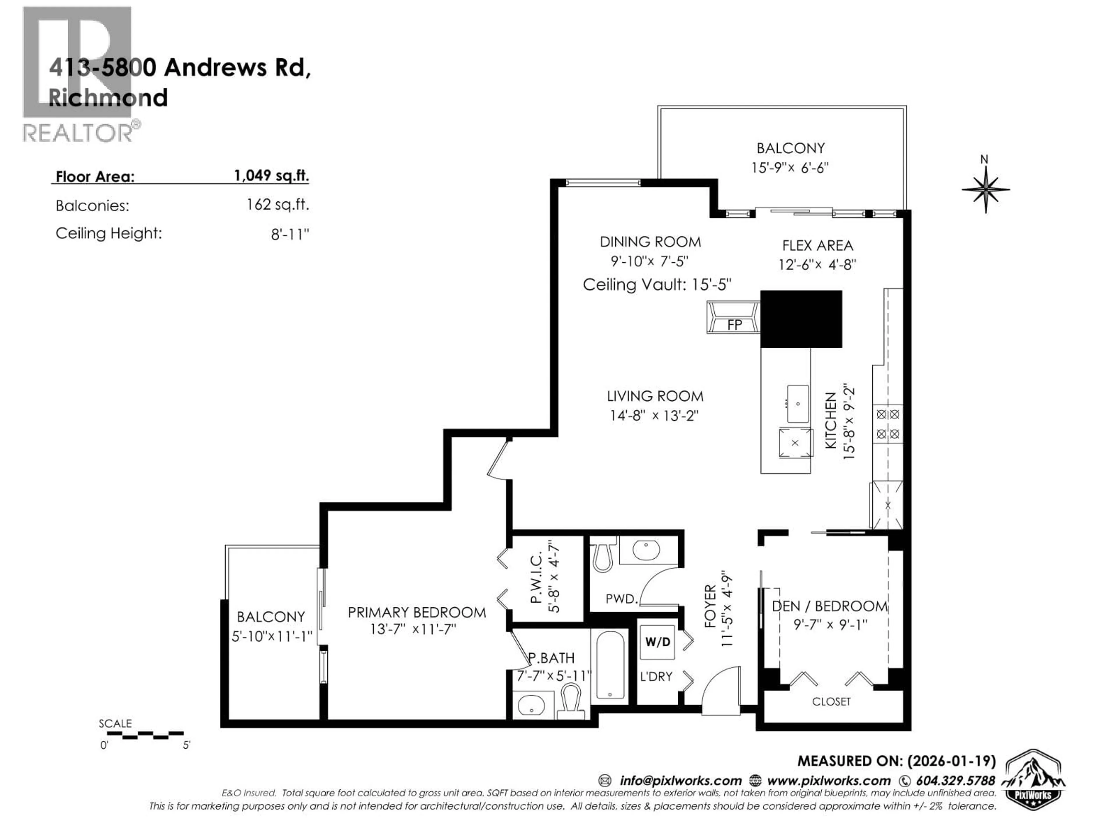 Floor plan for 413 - 5800 ANDREWS ROAD, Richmond British Columbia V7E6M2