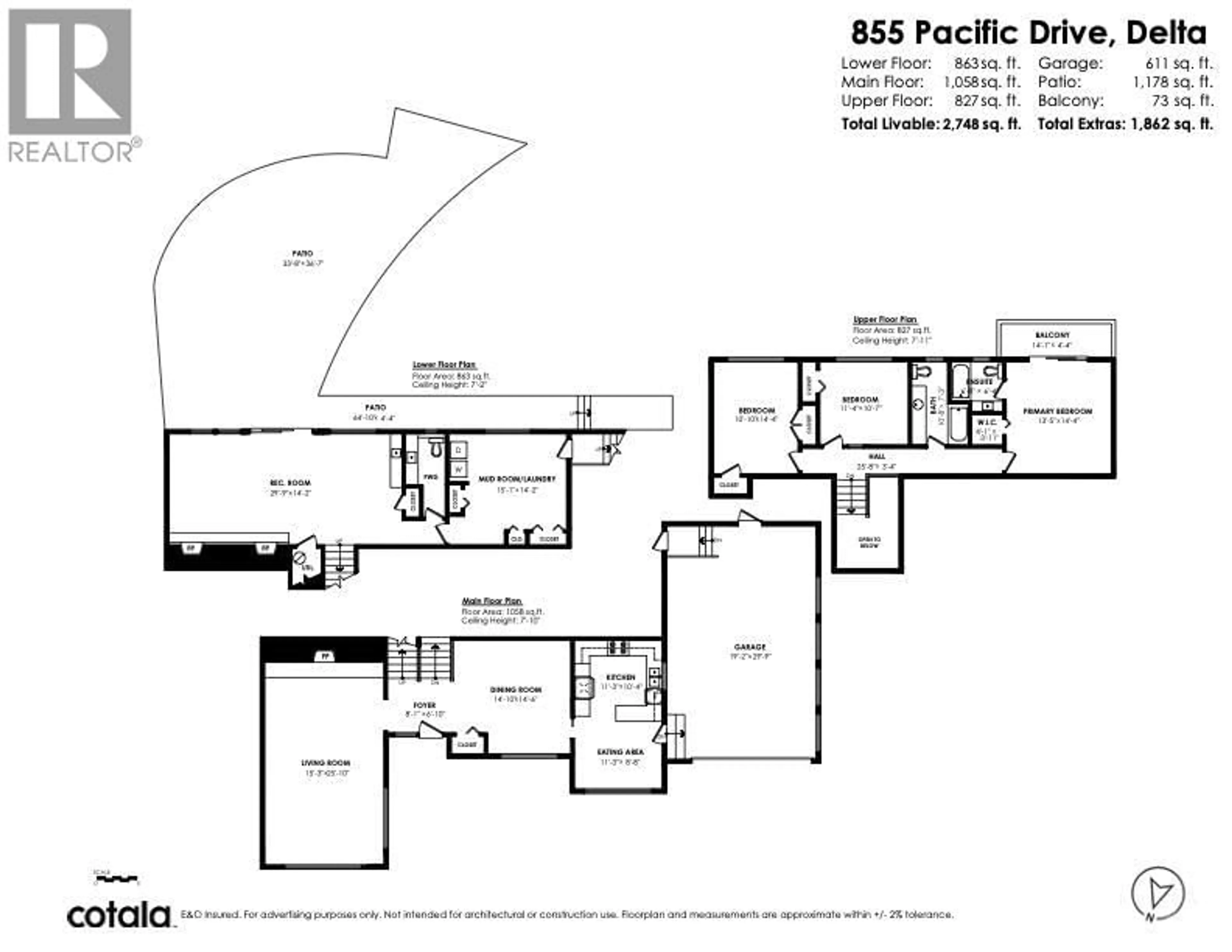 Floor plan for 855 PACIFIC DRIVE, Delta British Columbia V4M2K2