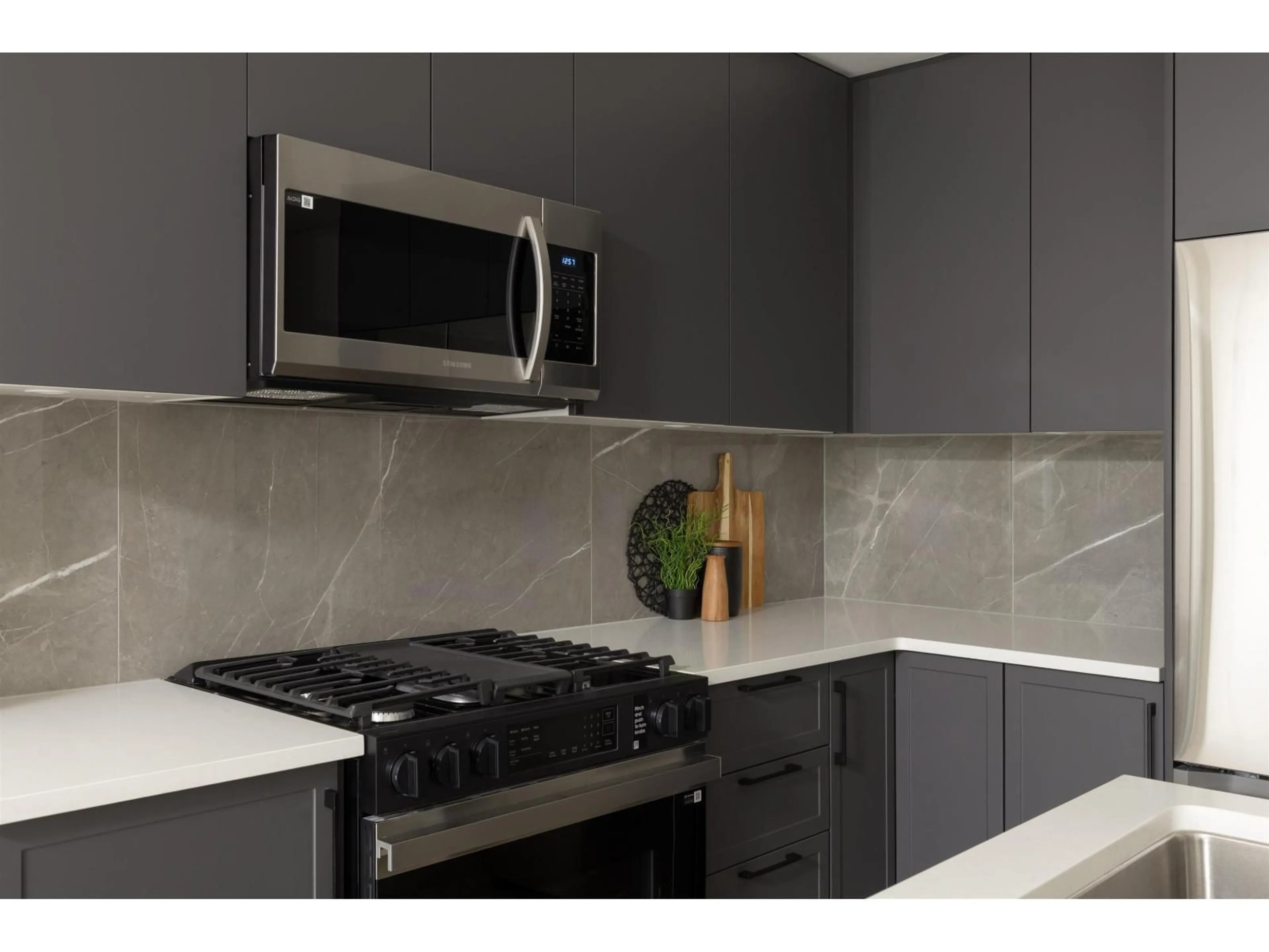 Contemporary kitchen, ceramic/tile floor for 412 - 3438 146A STREET, Surrey British Columbia V0V0V0