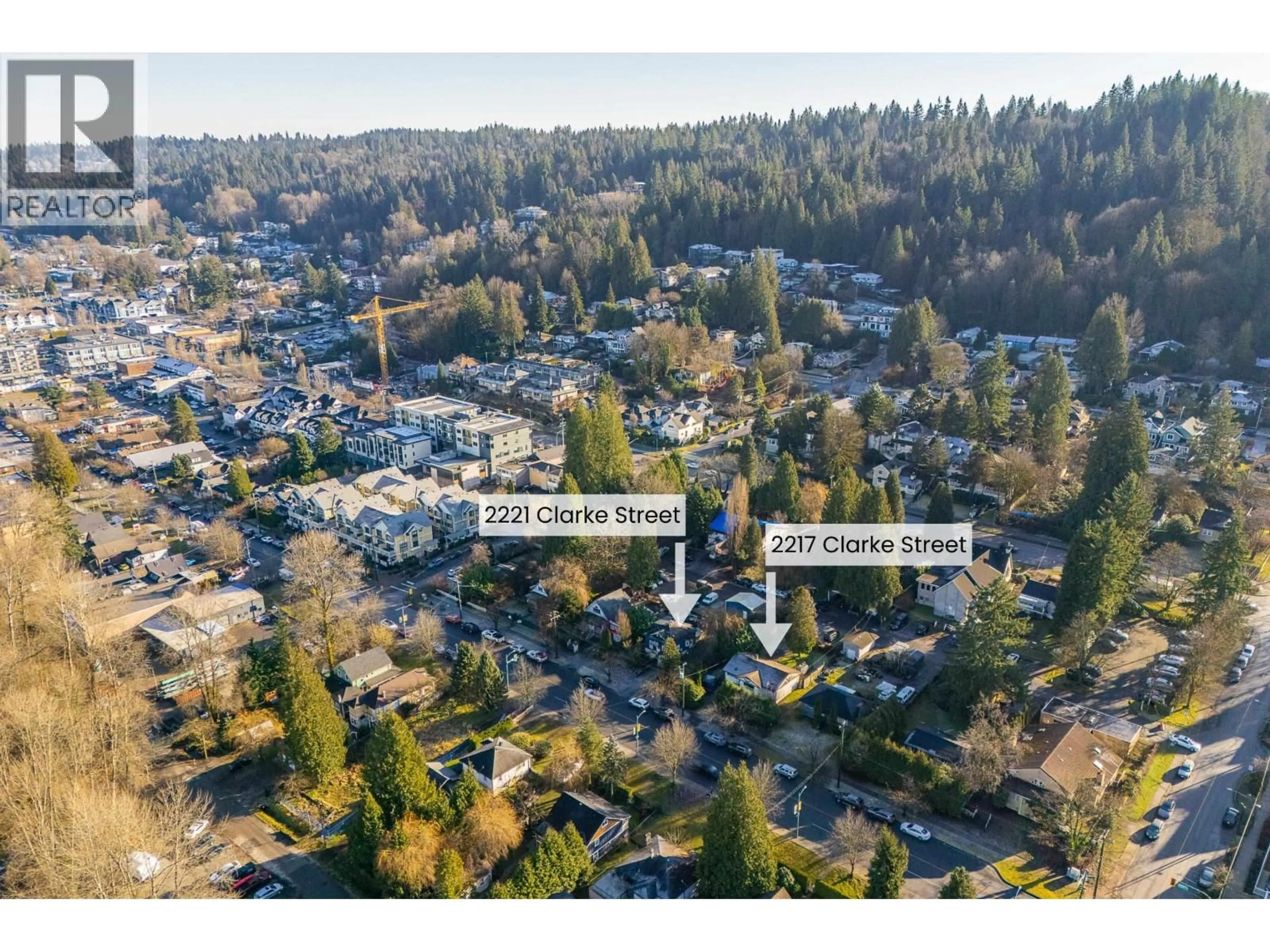 A pic from outside/outdoor area/front of a property/back of a property/a pic from drone, street for 2217 CLARKE STREET, Port Moody British Columbia V3H1Y6
