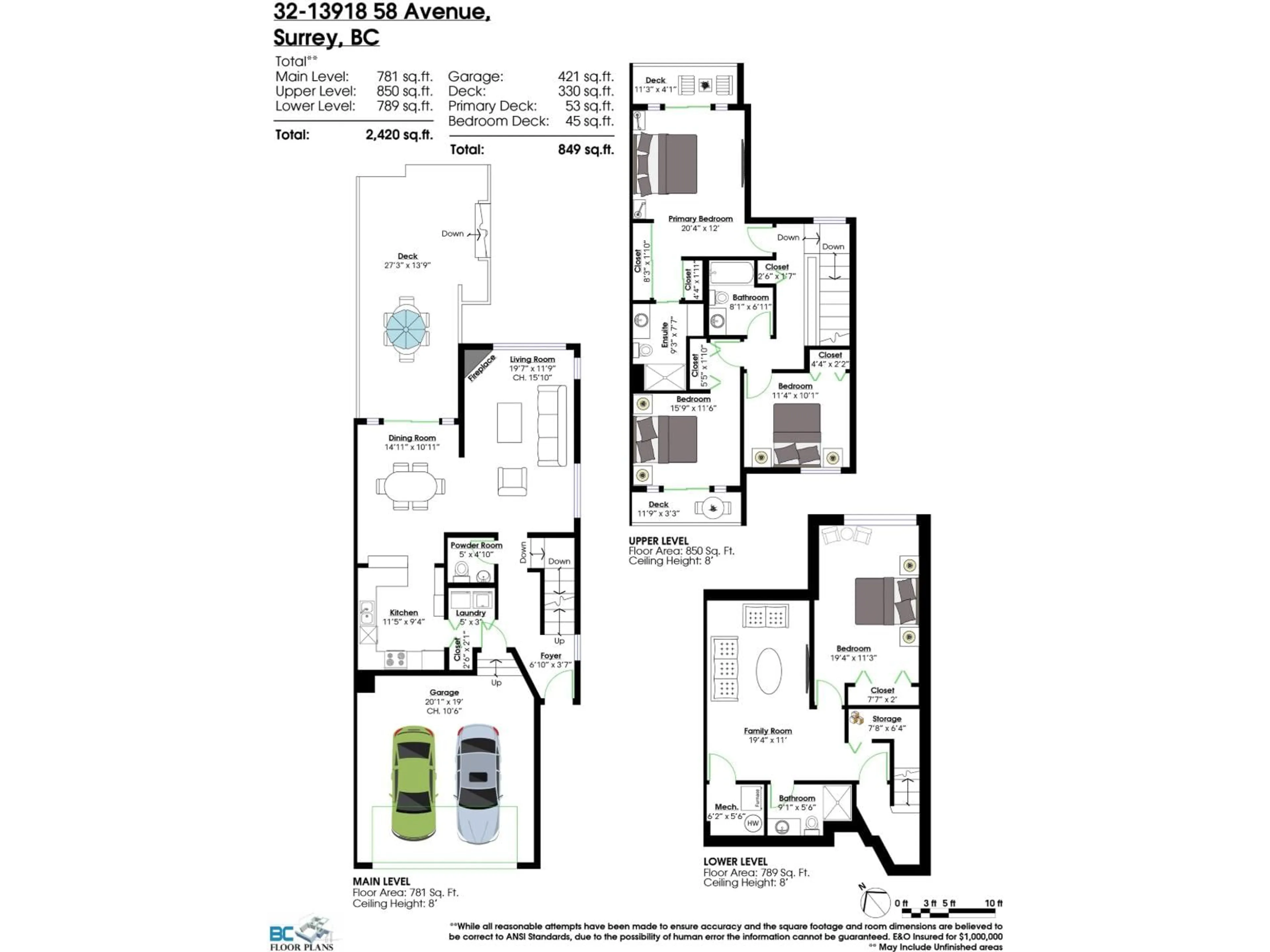 Floor plan for 32 - 13918 58 AVENUE, Surrey British Columbia V3X3N8