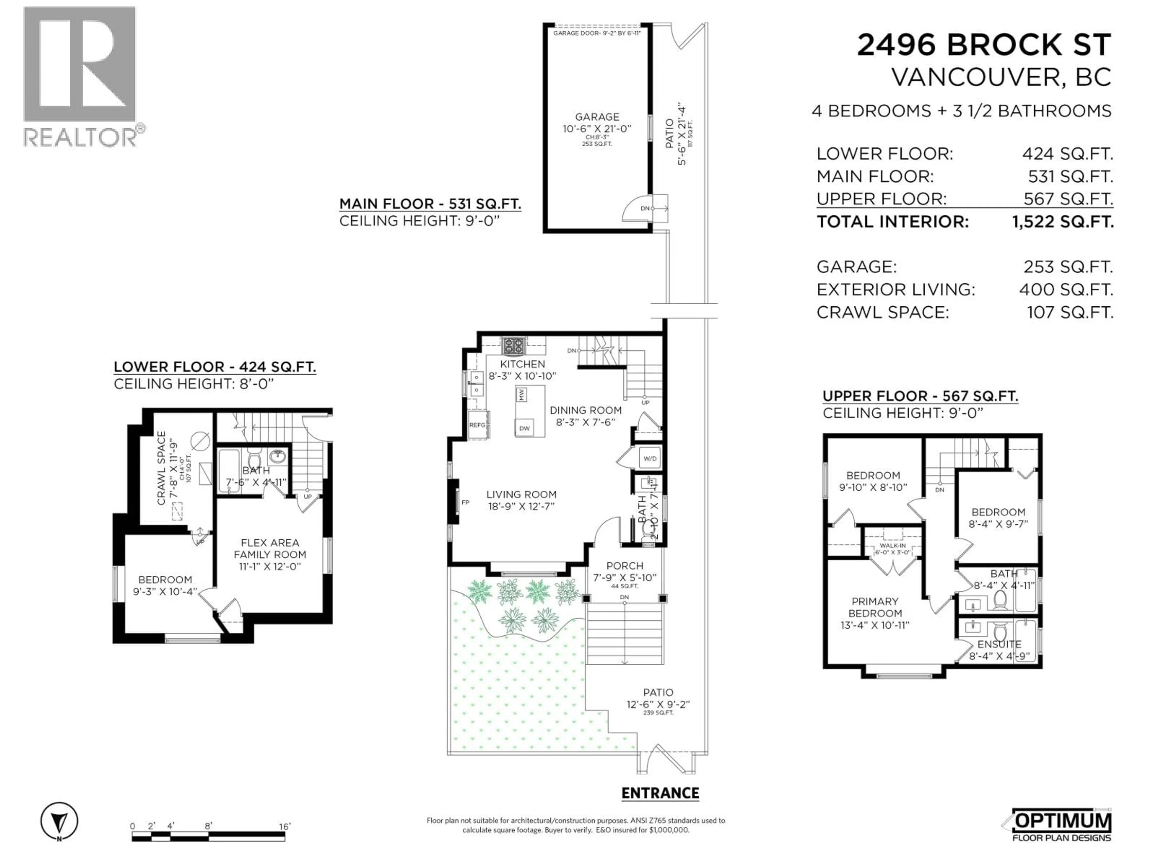 Floor plan for 2496 BROCK STREET, Vancouver British Columbia V5R2R4