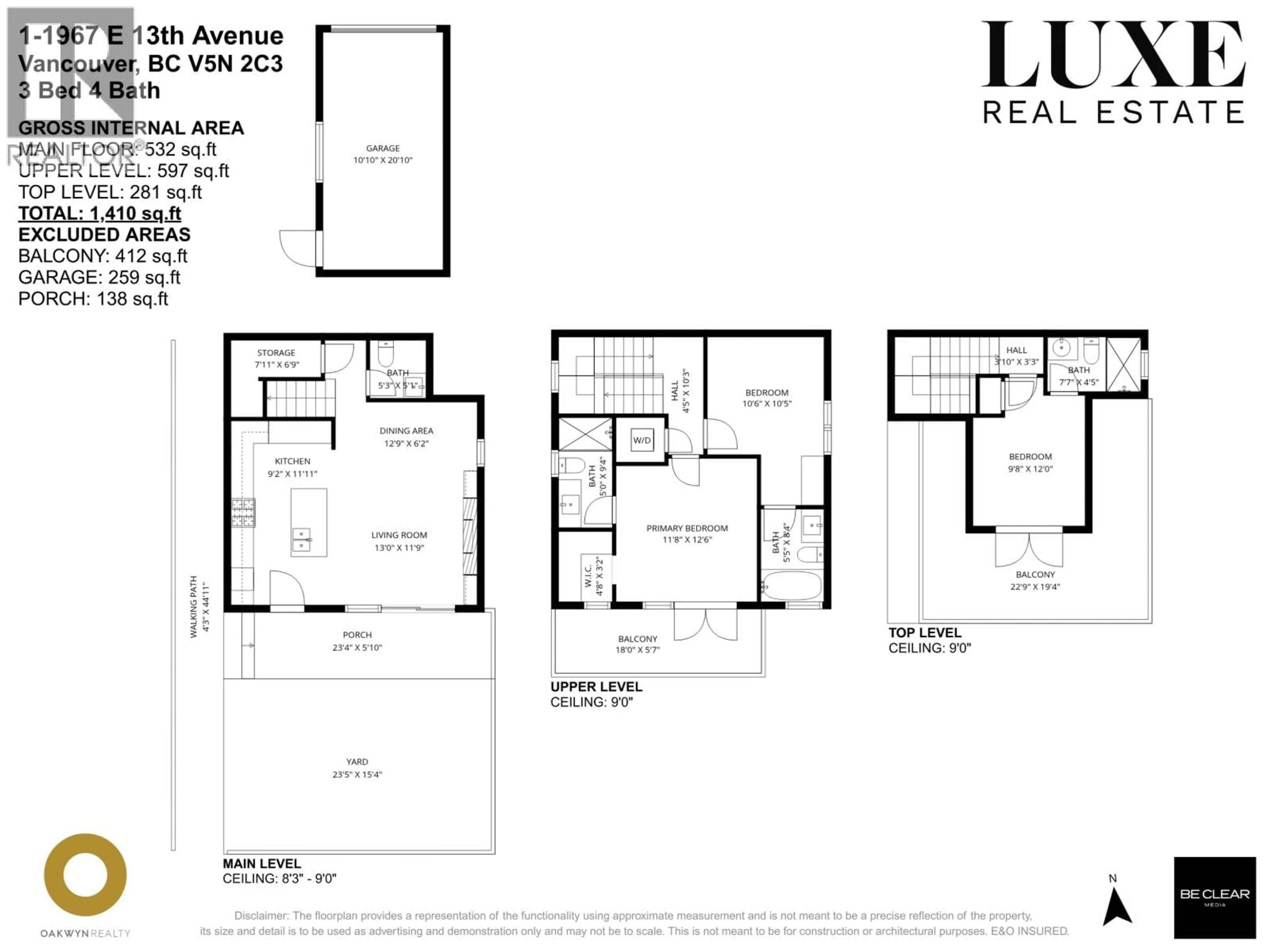 Floor plan for 1 - 1967 13TH AVENUE, Vancouver British Columbia V5N2C3