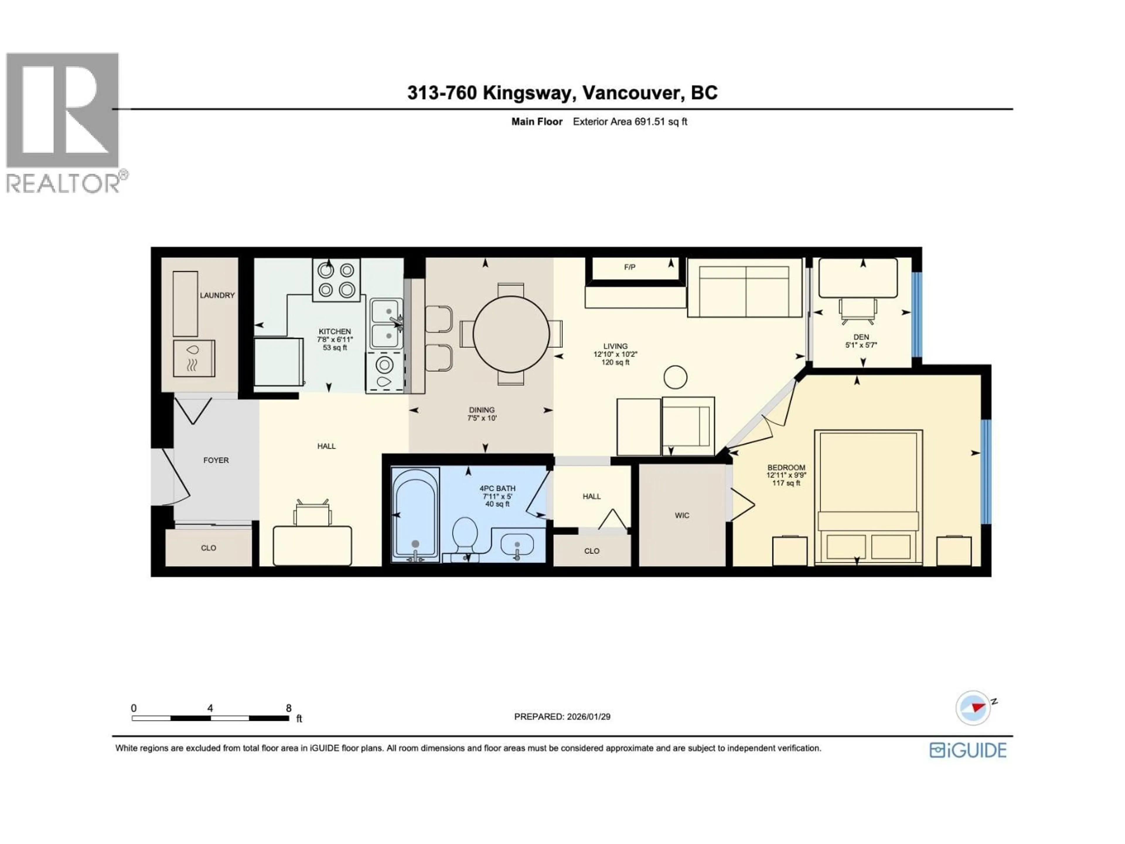 Floor plan for 313 - 760 KINGSWAY, Vancouver British Columbia V5V3C1