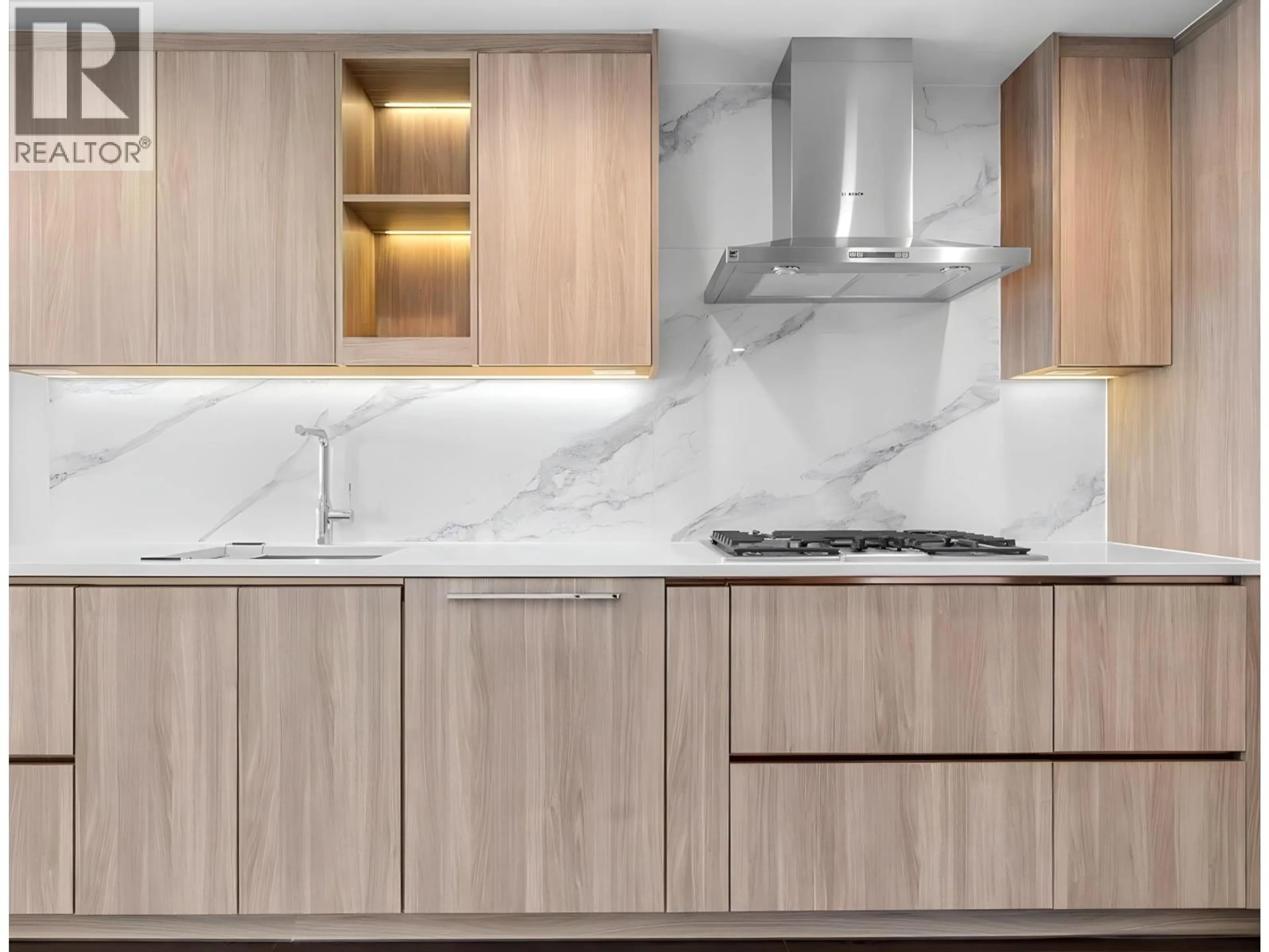 Contemporary kitchen, wood/laminate floor for 1107 - 4890 LOUGHEED HIGHWAY, Burnaby British Columbia V5C0N2