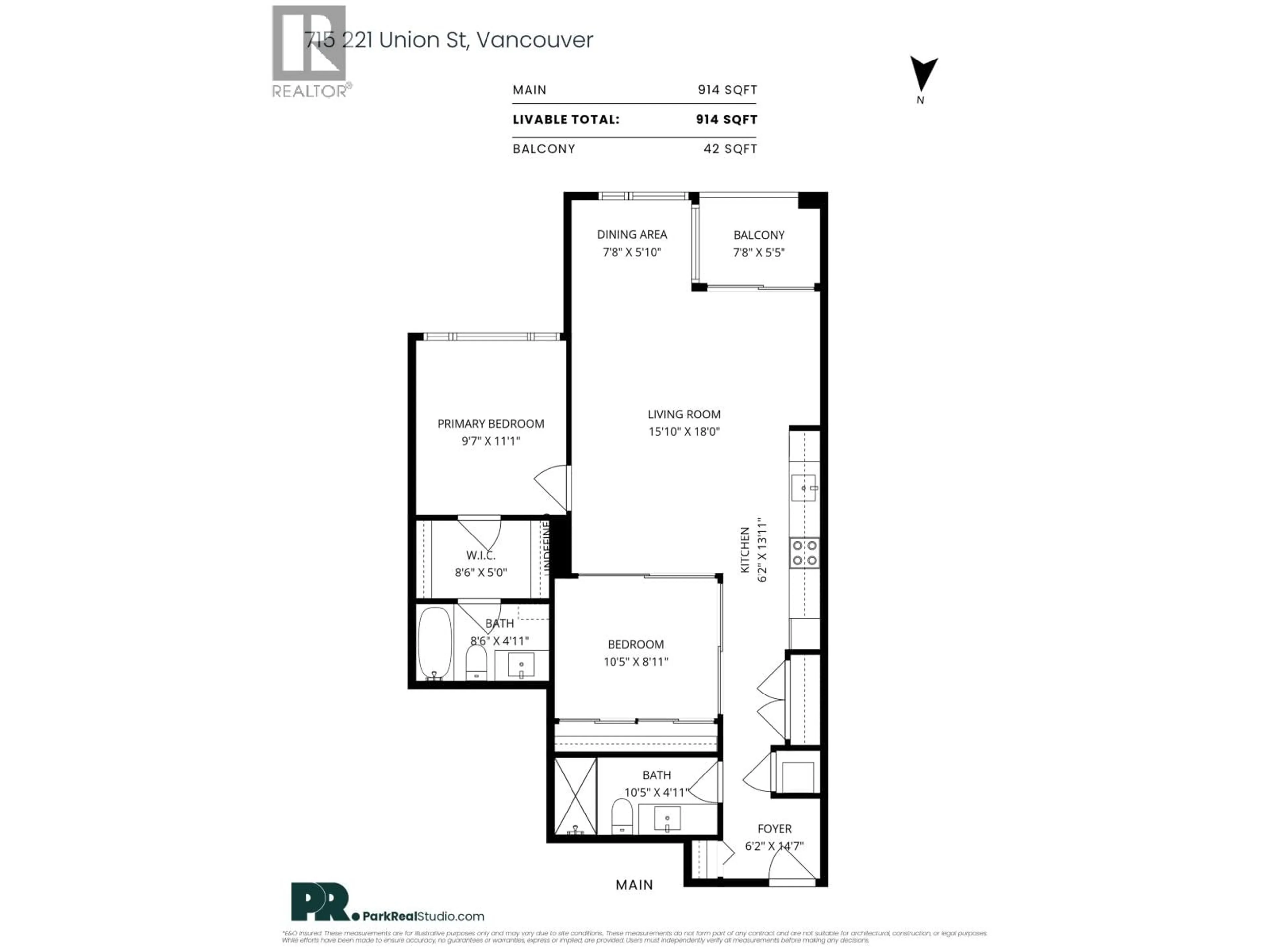 Floor plan for 715 - 221 UNION STREET, Vancouver British Columbia V6A0B4
