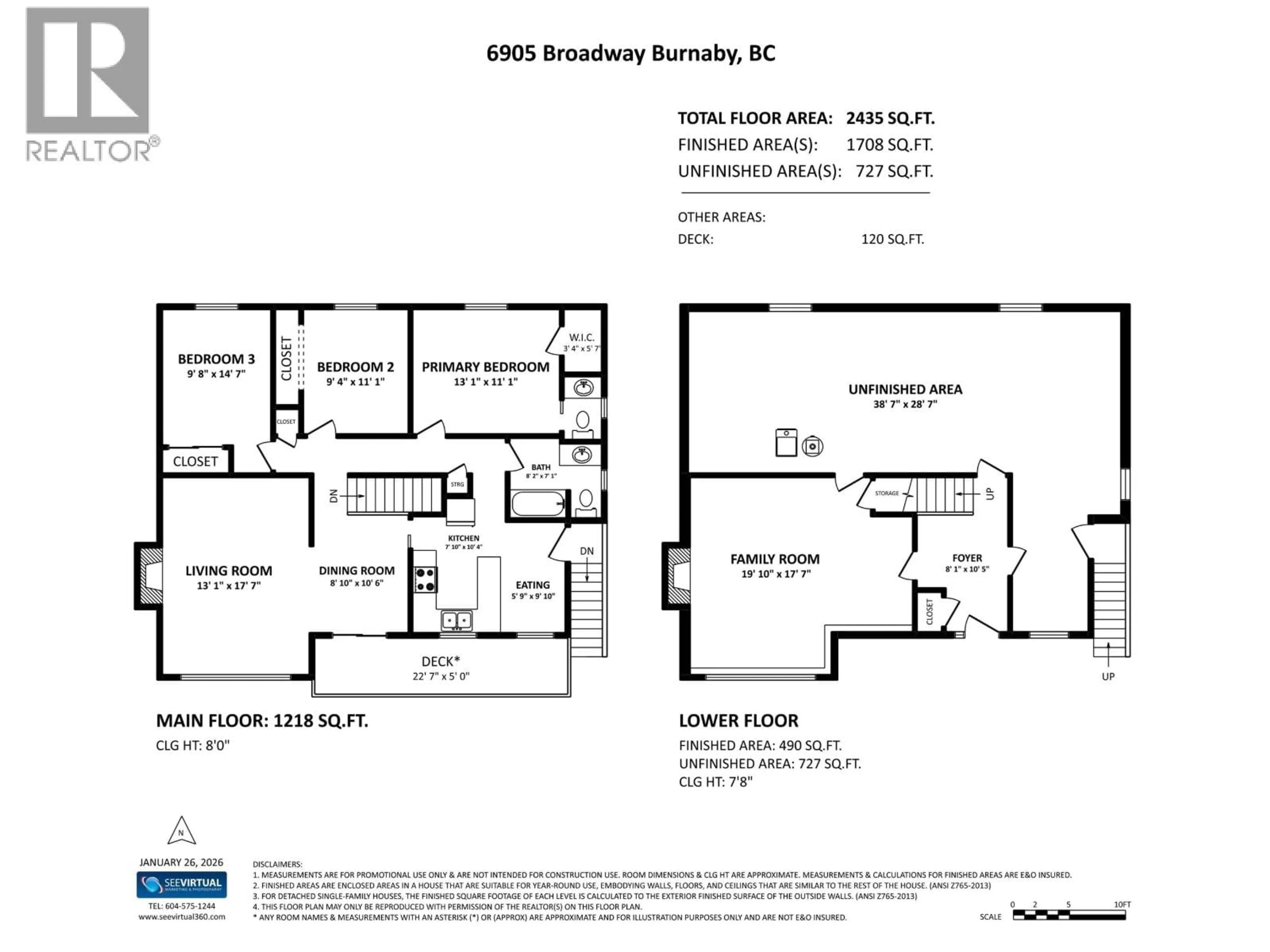 Floor plan for 6905 BROADWAY, Burnaby British Columbia V5B2Y7