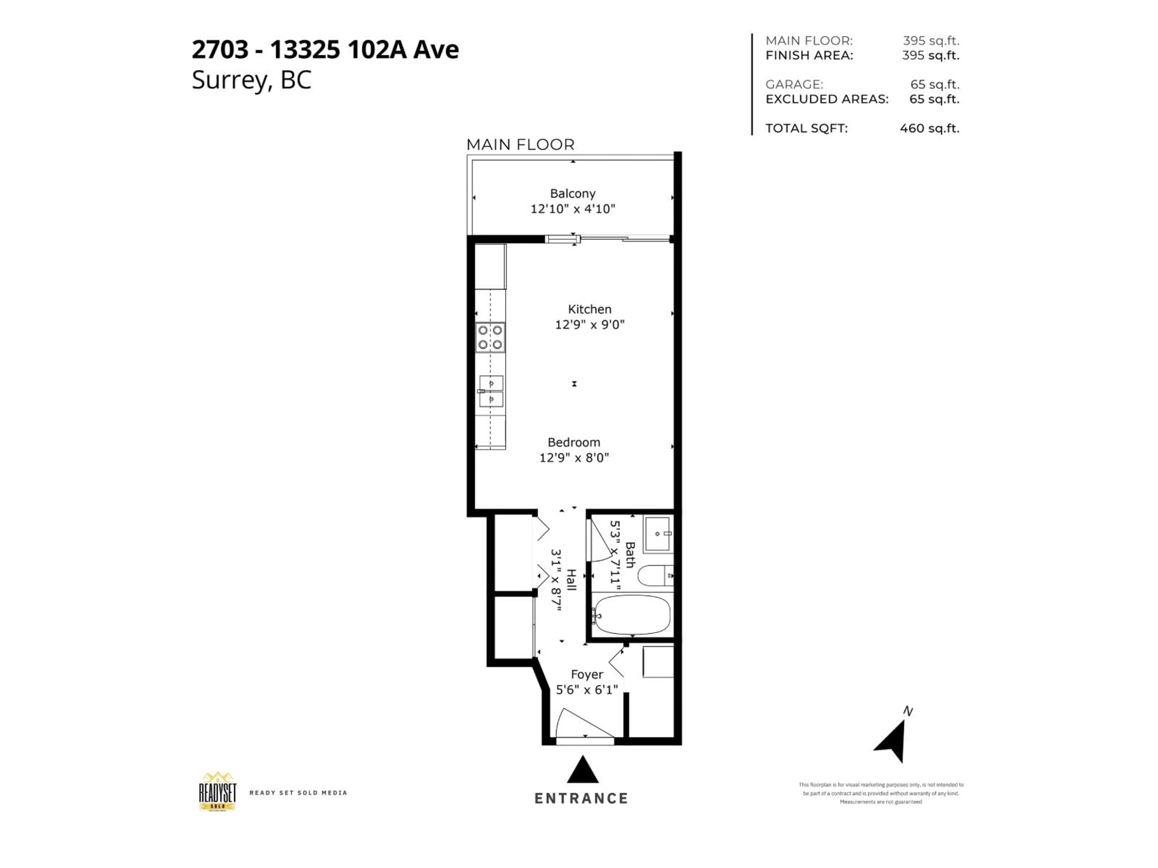 Floor plan for 2703 - 13325 102A AVENUE, Surrey British Columbia V3T0J5