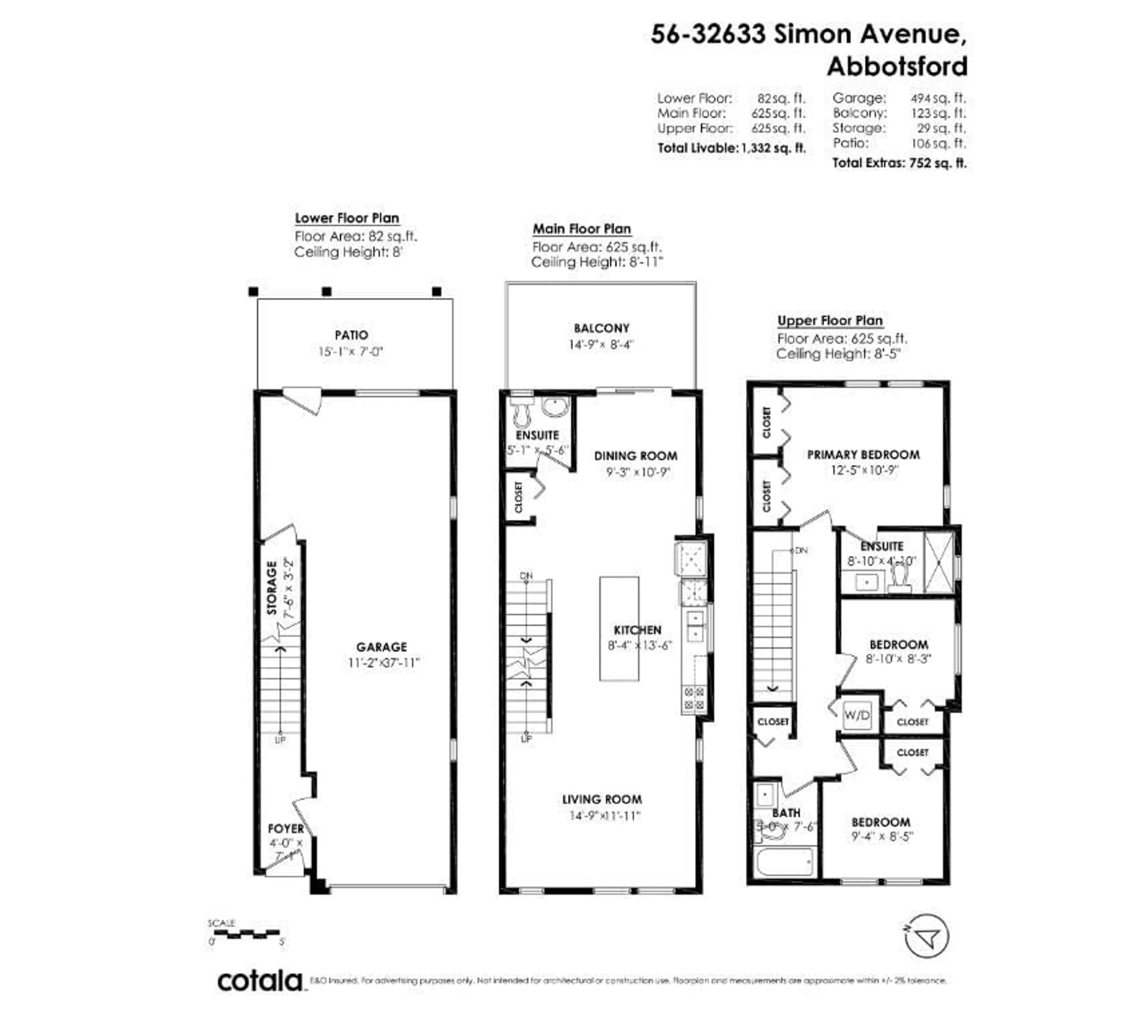 Floor plan for 56 - 32633 SIMON AVENUE, Abbotsford British Columbia V2T0G9