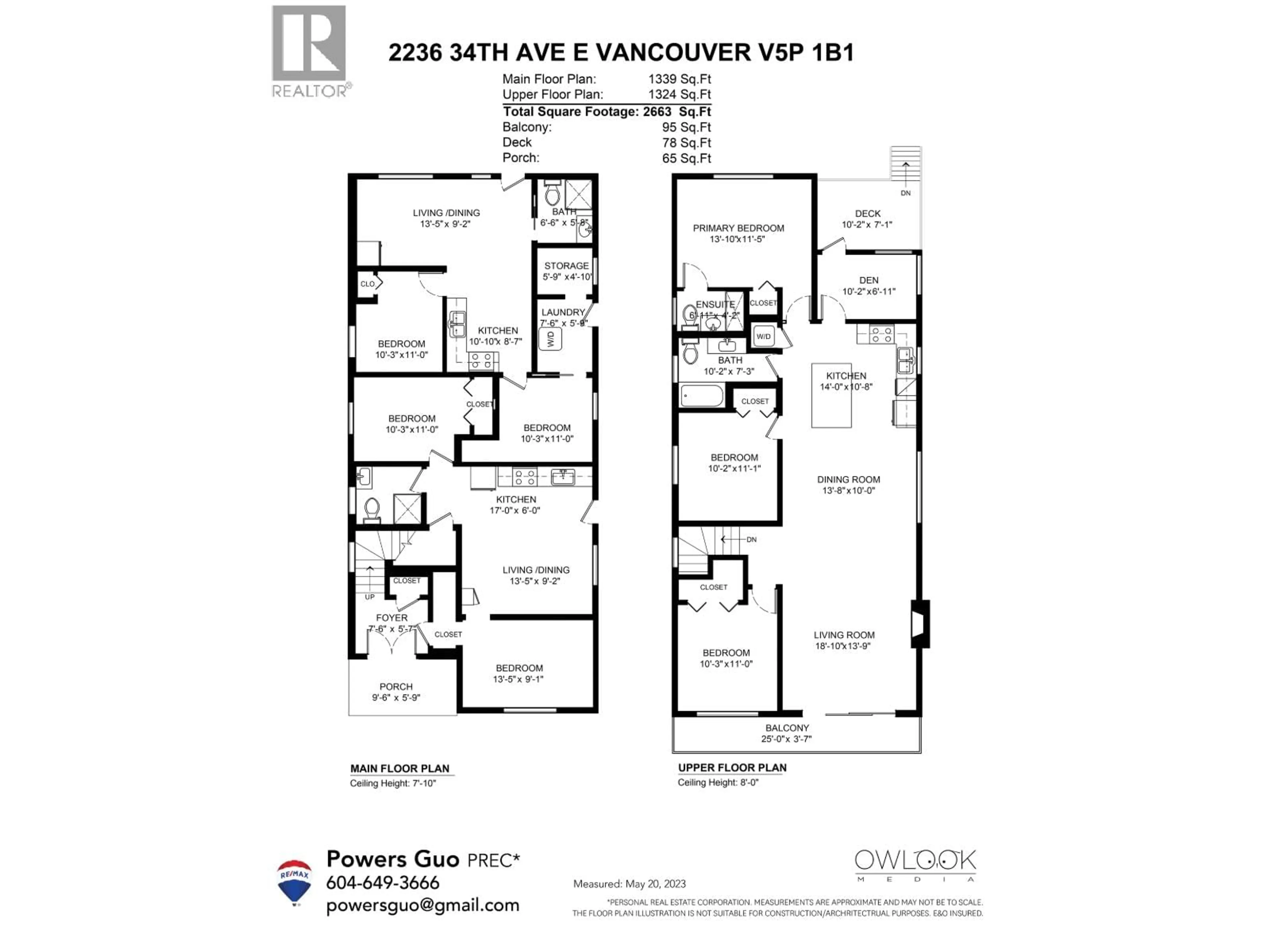 Floor plan for 2236 34TH AVENUE, Vancouver British Columbia V5P1B1