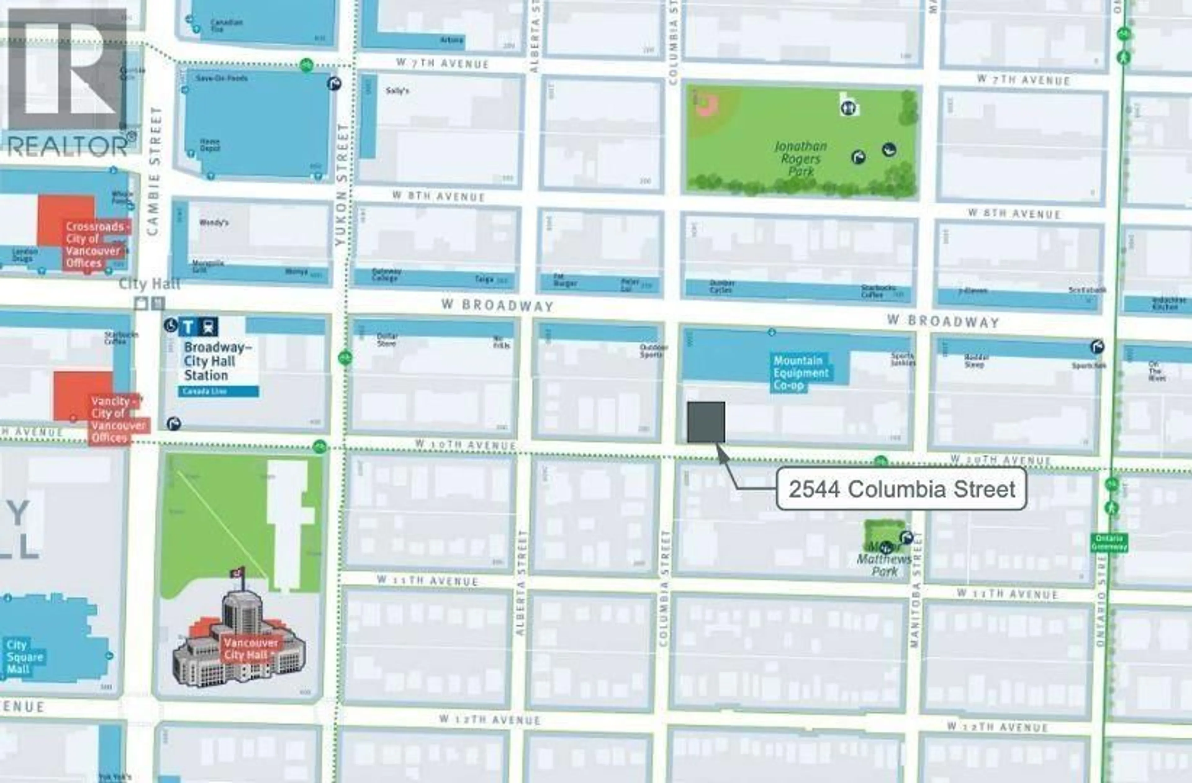 Picture of a map for 2544 COLUMBIA STREET, Vancouver British Columbia V5Y3E9
