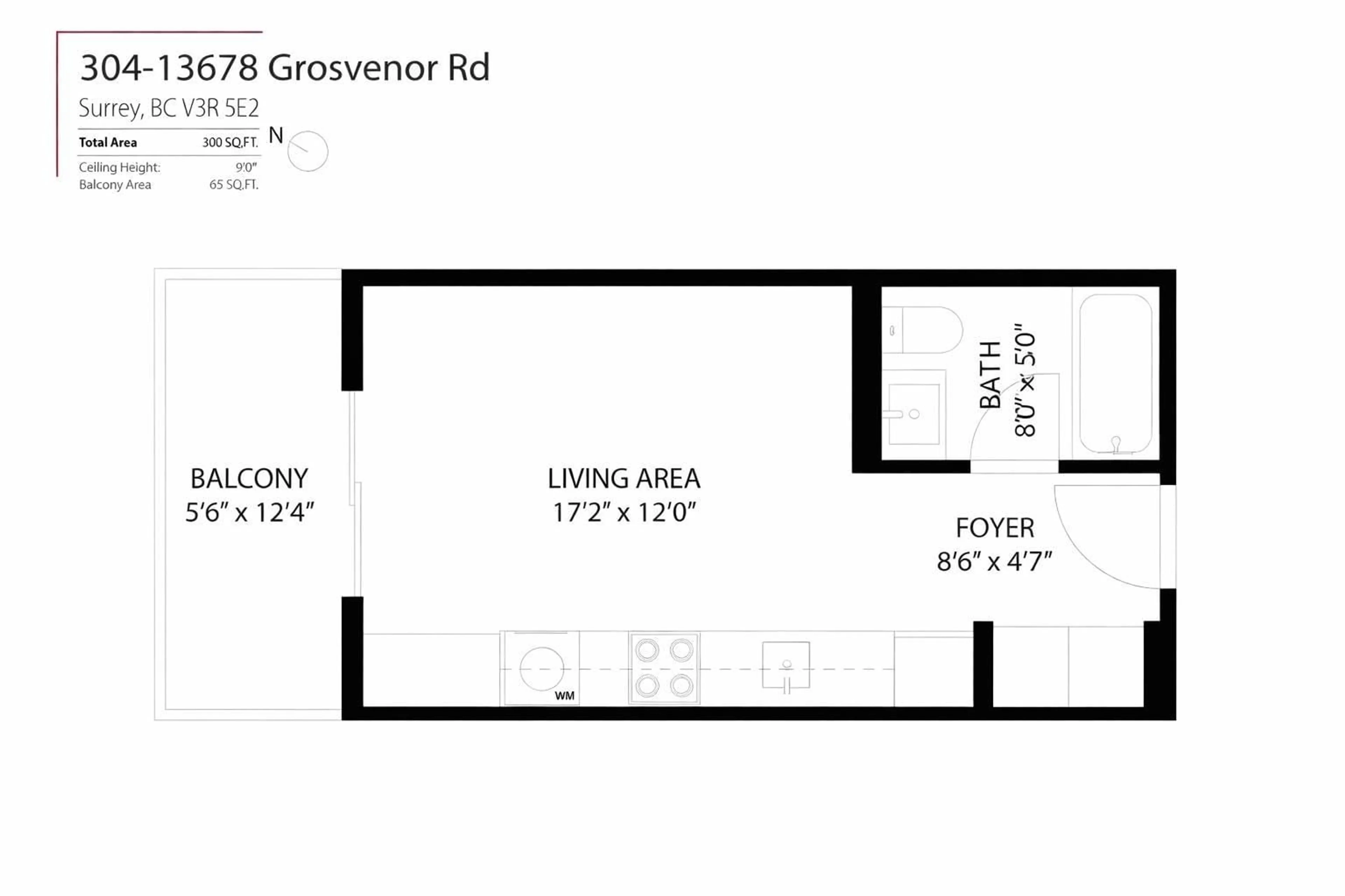 Floor plan for 304 - 13678 GROSVENOR ROAD, Surrey British Columbia V3R5E2