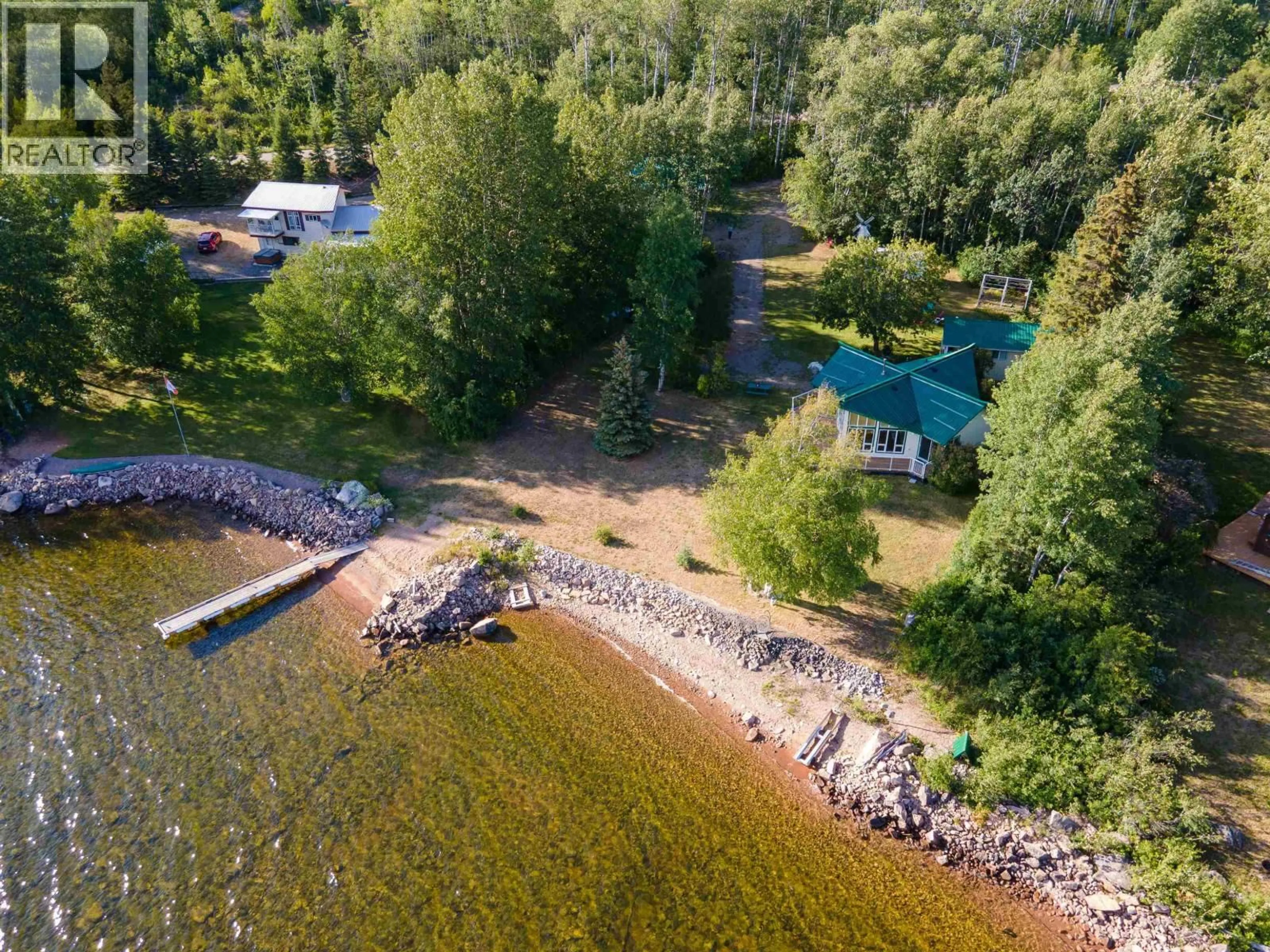A pic from outside/outdoor area/front of a property/back of a property/a pic from drone, water/lake/river/ocean view for 102 BILLER ROAD, Vanderhoof British Columbia V8J0A5