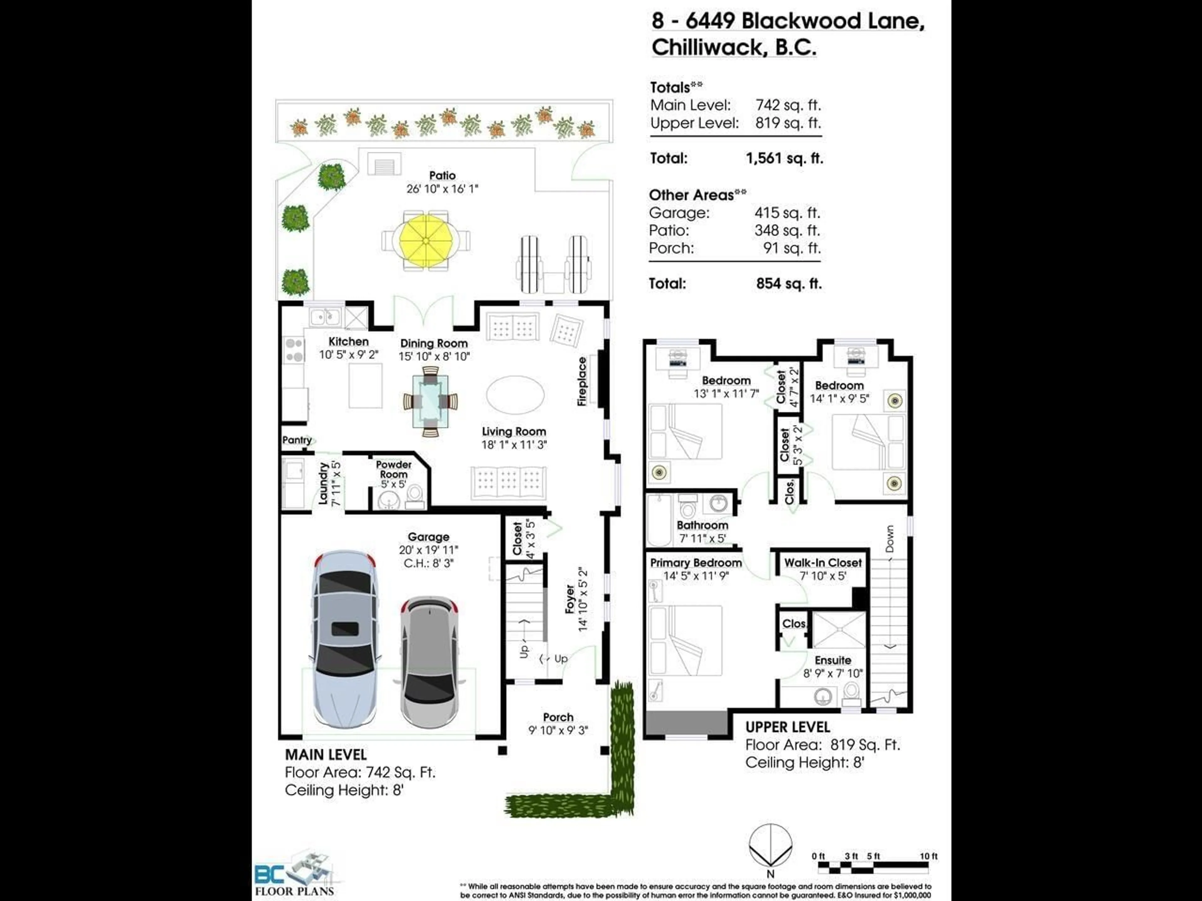 Floor plan for 8 - 6449 BLACKWOOD LANE, Chilliwack British Columbia V2R5X5