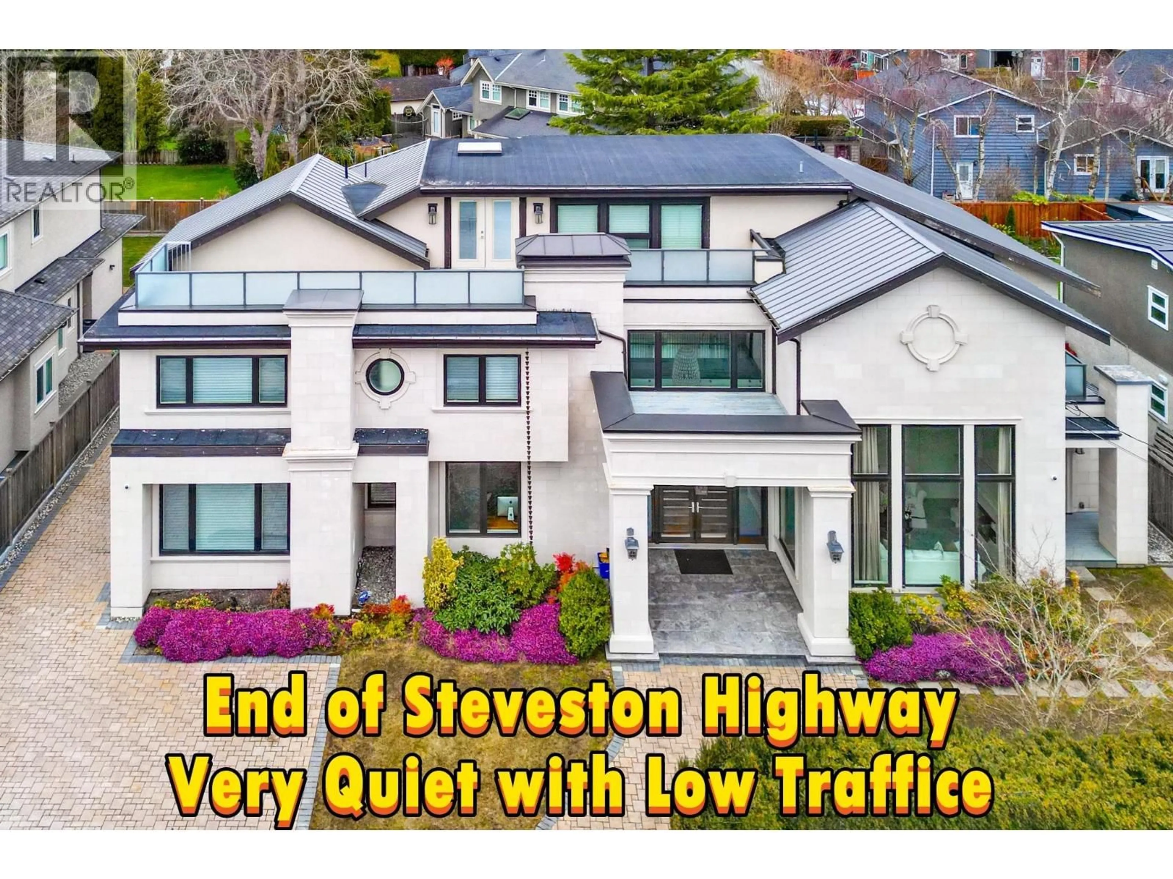 A pic from outside/outdoor area/front of a property/back of a property/a pic from drone, street for 3071 STEVESTON HIGHWAY, Richmond British Columbia V7E2J4