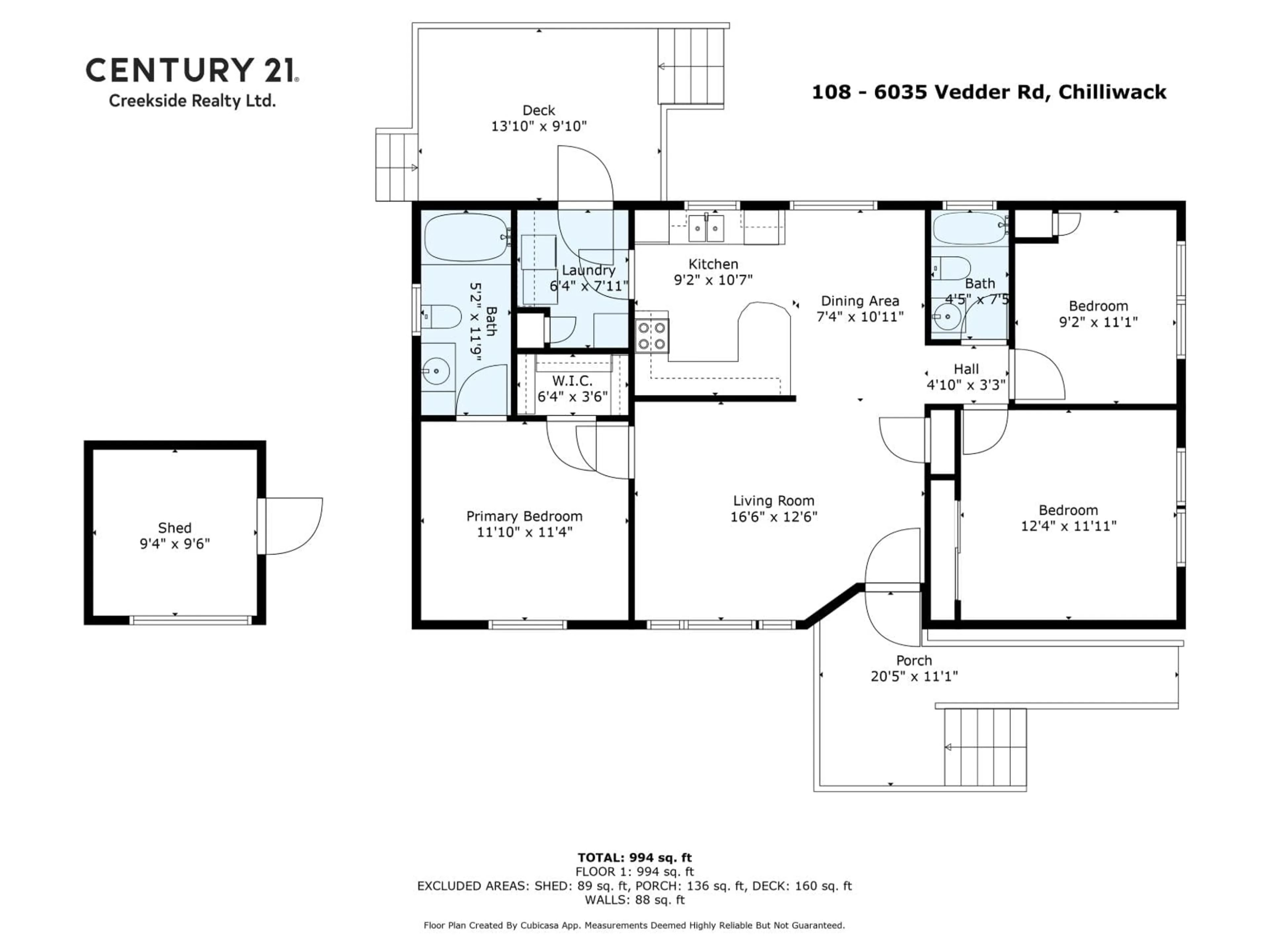 Floor plan for 108 - 6035 VEDDER ROAD, Chilliwack British Columbia V2R1C5