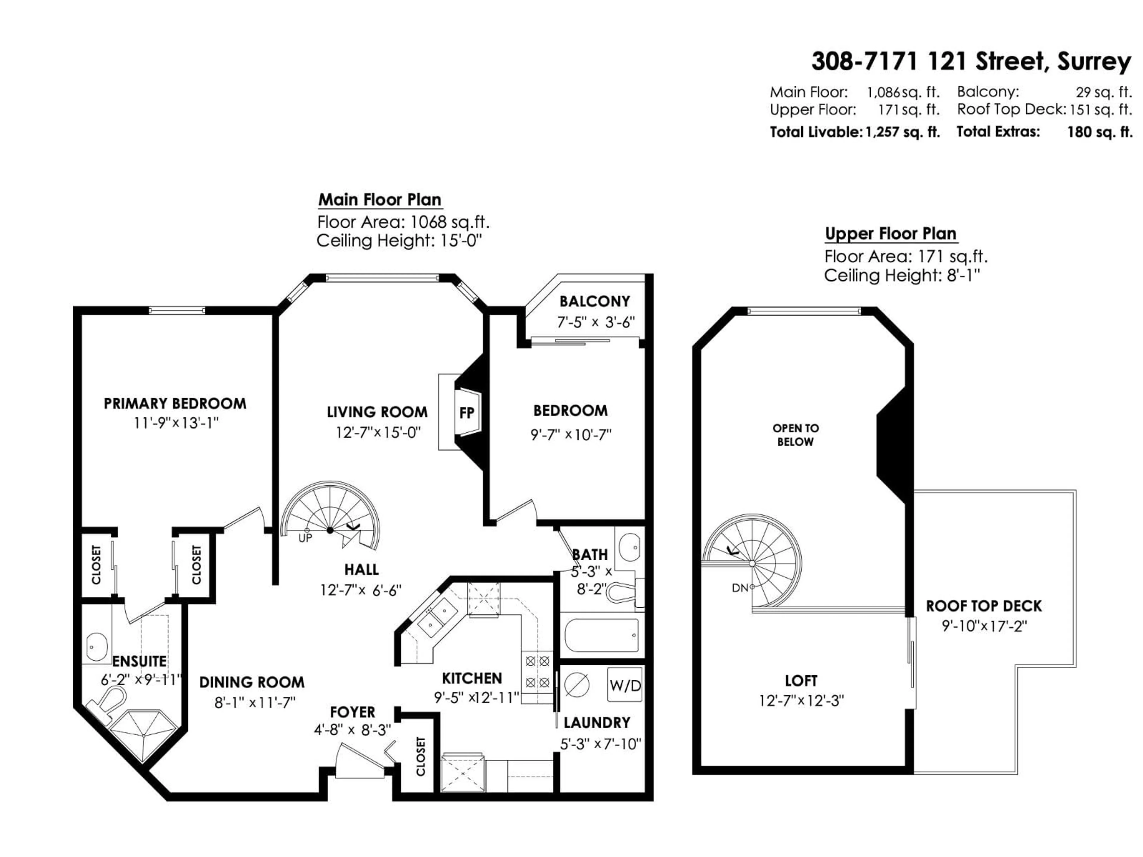 Floor plan for 308 - 7171 121 STREET, Surrey British Columbia V3W1G9