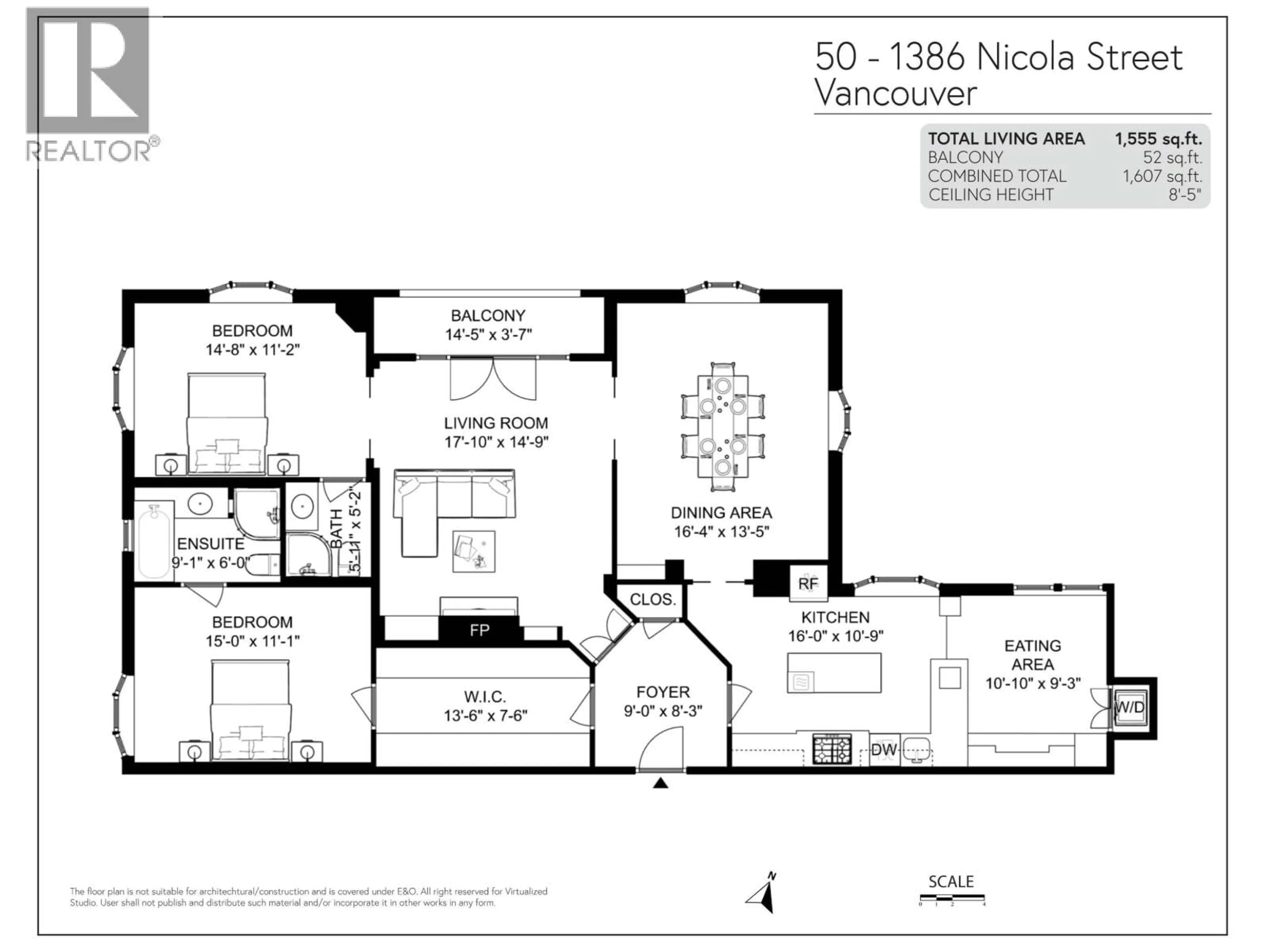 Floor plan for 50 - 1386 NICOLA STREET, Vancouver British Columbia V6G2G2
