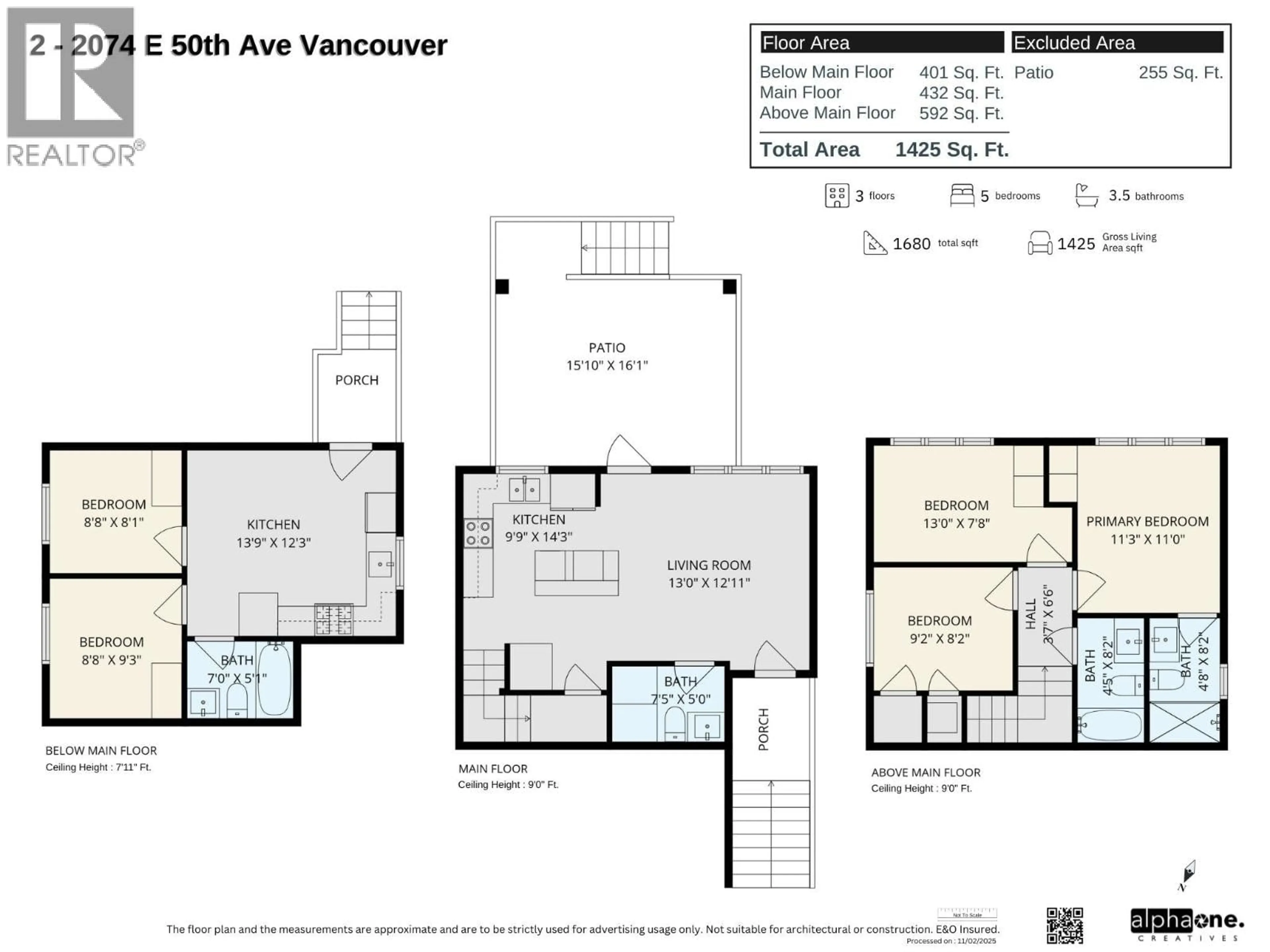 Floor plan for 2076 50TH AVENUE, Vancouver British Columbia V5P1V3