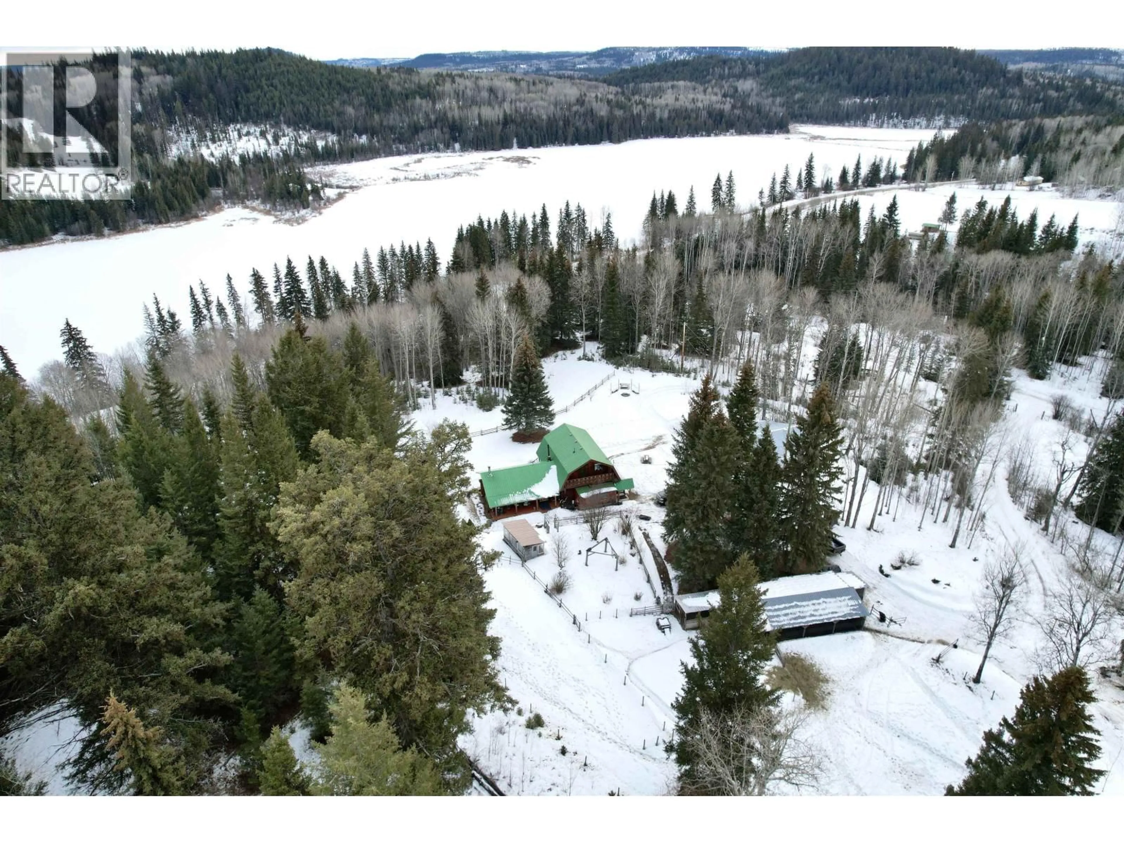 A pic from outside/outdoor area/front of a property/back of a property/a pic from drone, unknown for 7671 RUTHERFORD ROAD, Bridge Lake British Columbia V0K1E0