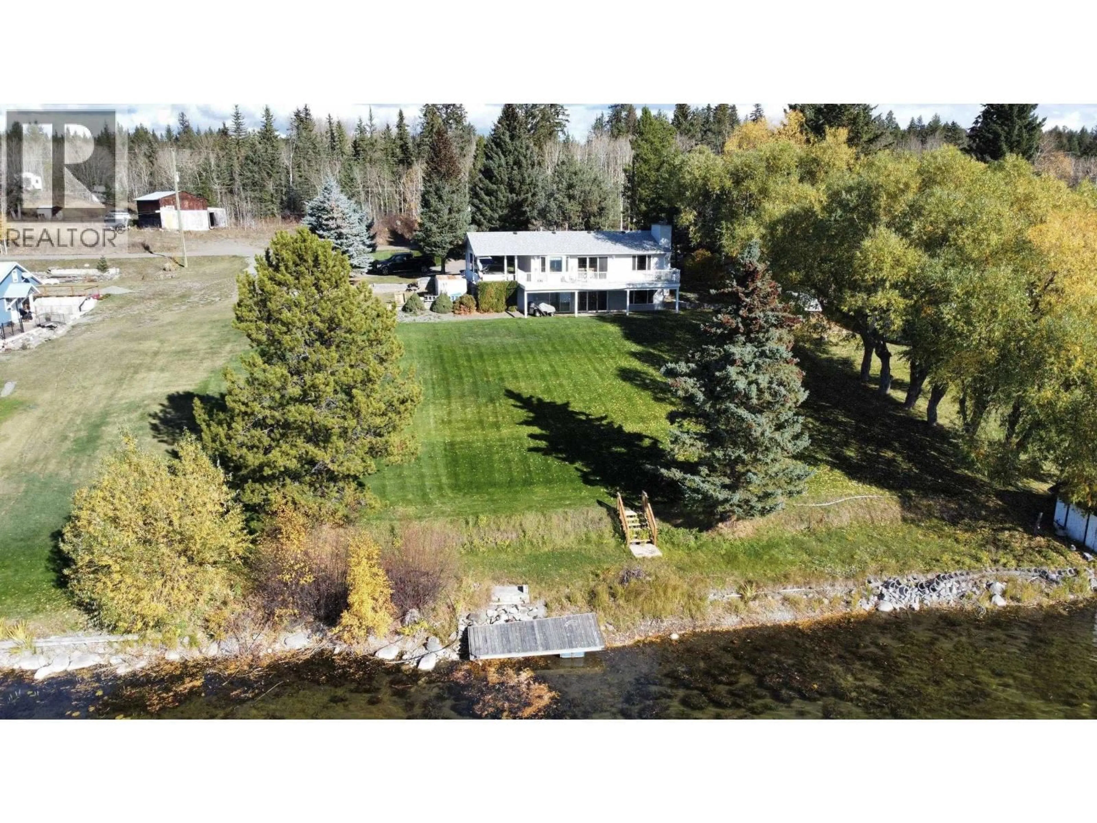 A pic from outside/outdoor area/front of a property/back of a property/a pic from drone, water/lake/river/ocean view for 3474 DUNSMUIR ROAD, Lac La Hache British Columbia V0K1T1