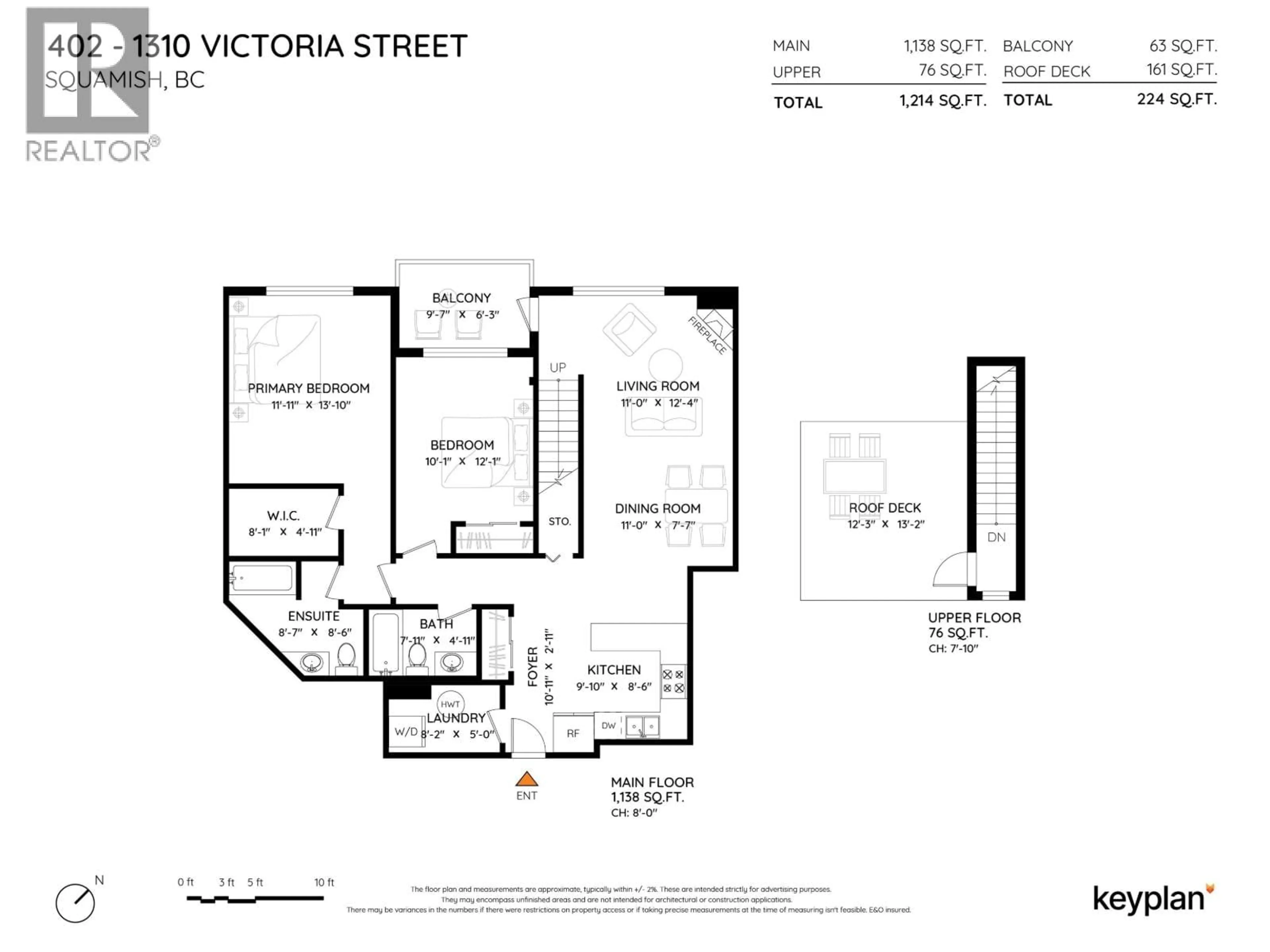 Floor plan for 402 - 1310 VICTORIA STREET, Squamish British Columbia V0N3G0