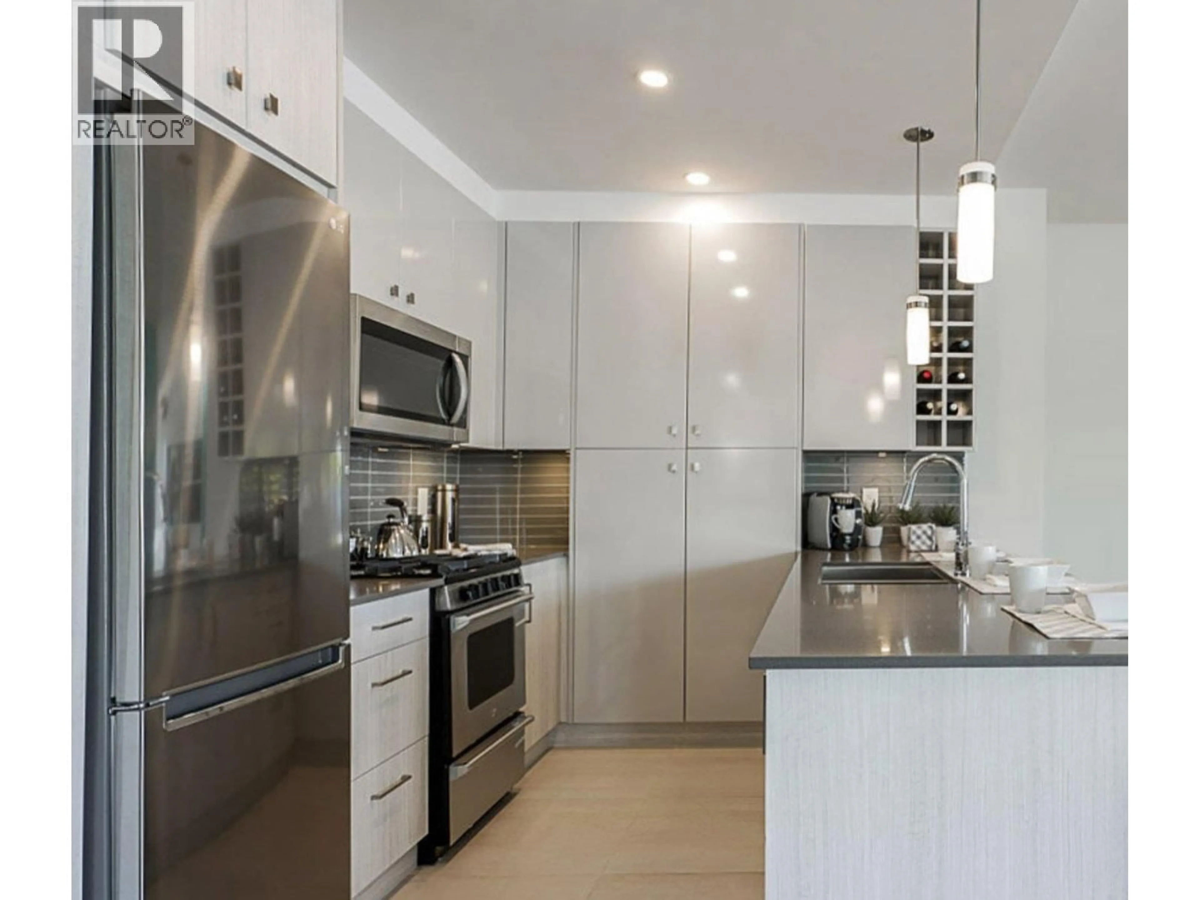 Contemporary kitchen, ceramic/tile floor for 421 - 23200 GILLEY ROAD, Richmond British Columbia V6V2L6