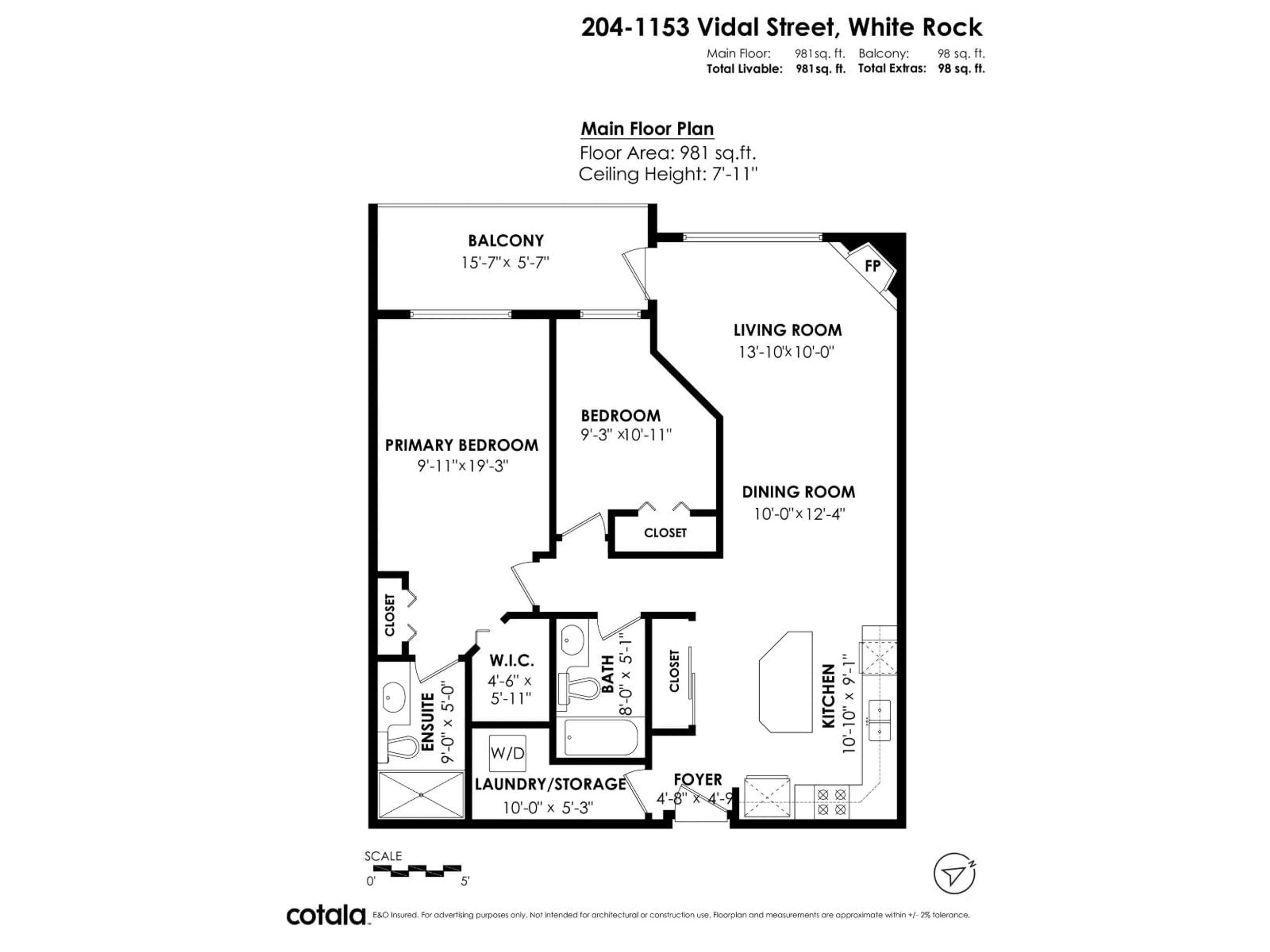 Floor plan for 204 - 1153 VIDAL STREET, White Rock British Columbia V4B3T4