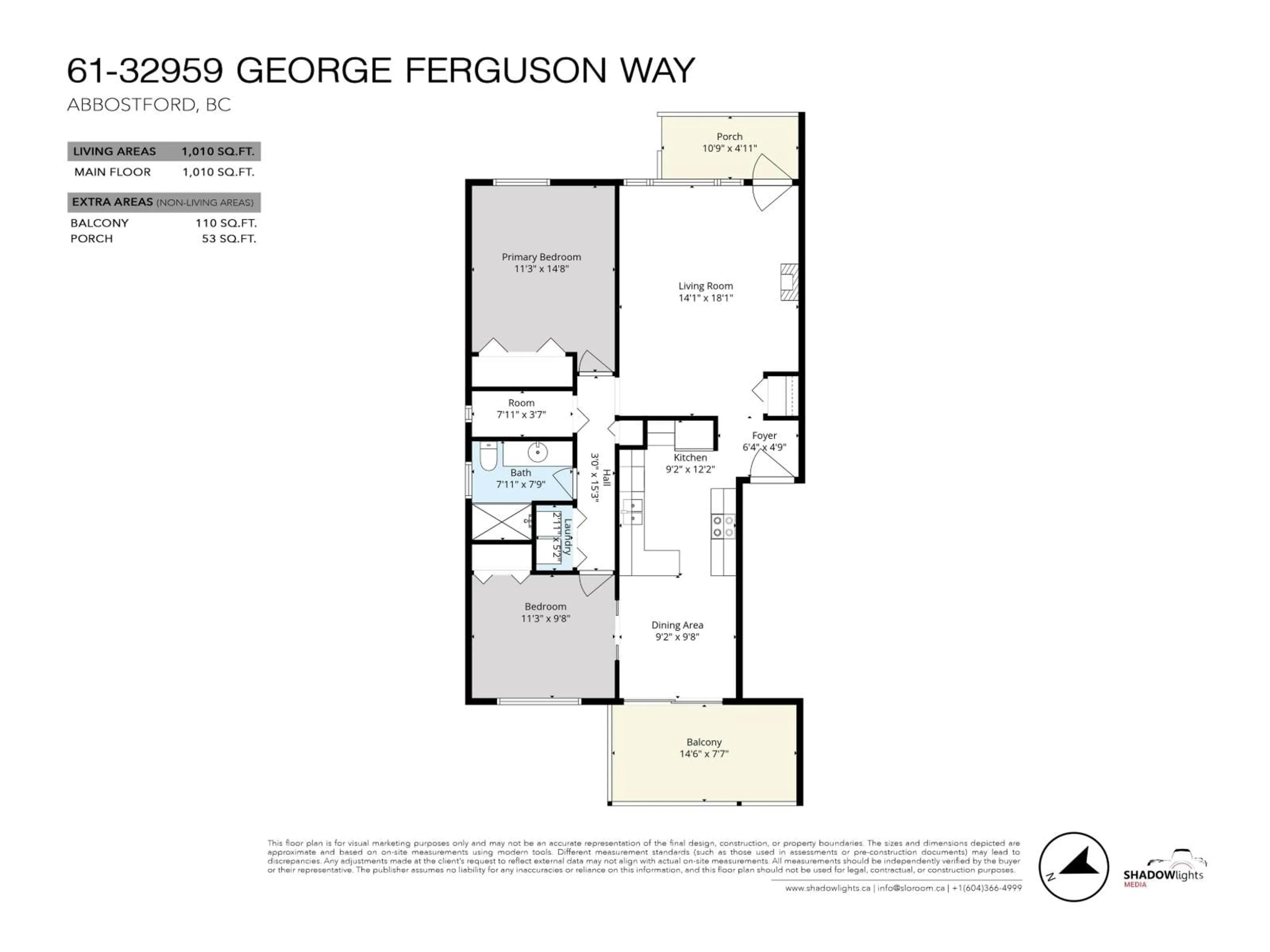 Floor plan for 61 - 32959 GEORGE FERGUSON WAY, Abbotsford British Columbia V2S7W9