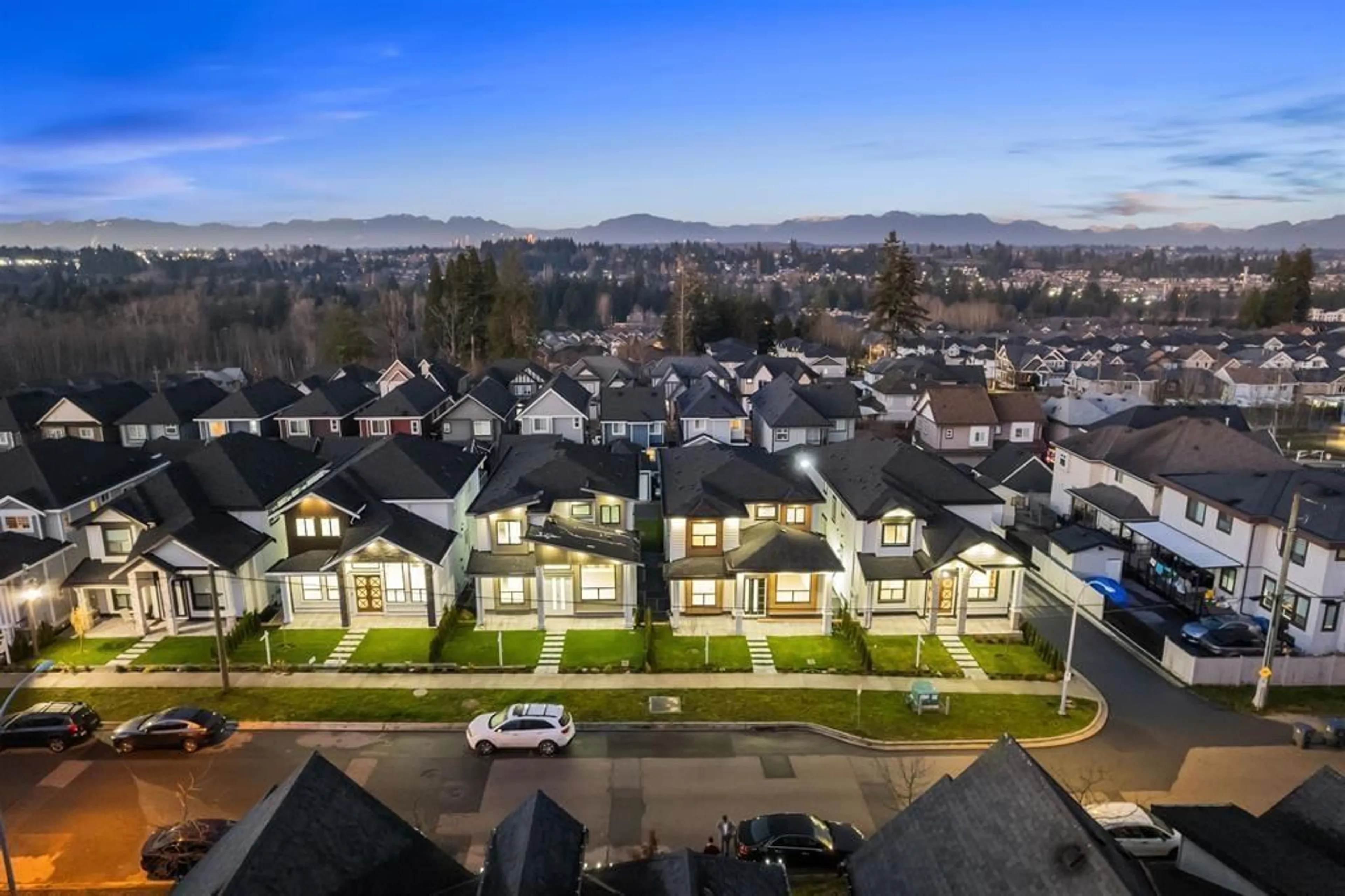 A pic from outside/outdoor area/front of a property/back of a property/a pic from drone, mountain view for 14163 60A AVENUE, Surrey British Columbia V3X1C3